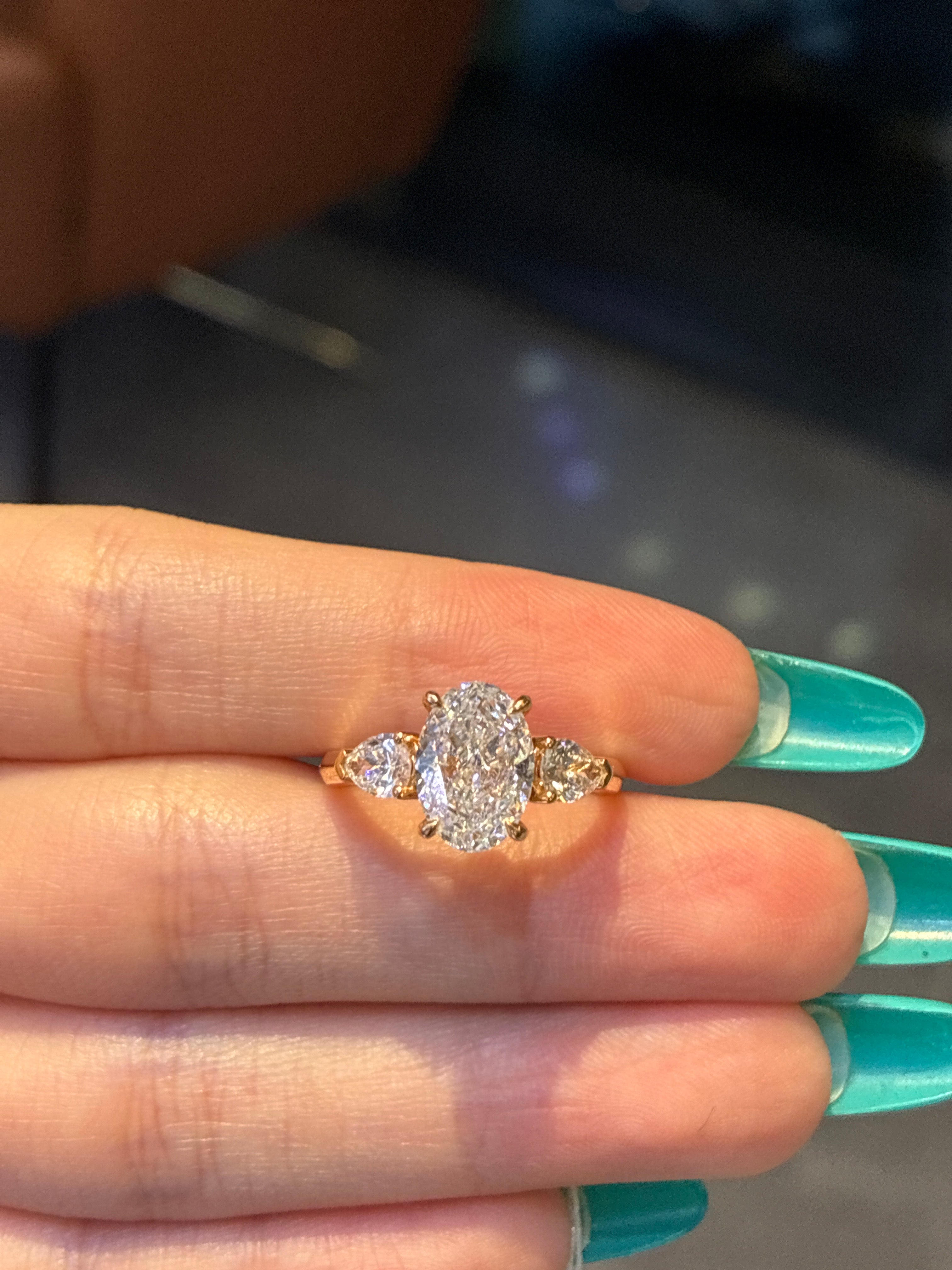 Deposit For Becky Lankford 14k yellow gold 3.00ct round D/VS1 with 0.623ct/2p