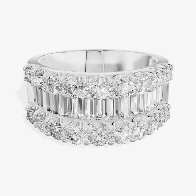 18K White Gold 2.48 Carat 34-Stone Round Lab-Grown Diamond Band Ring