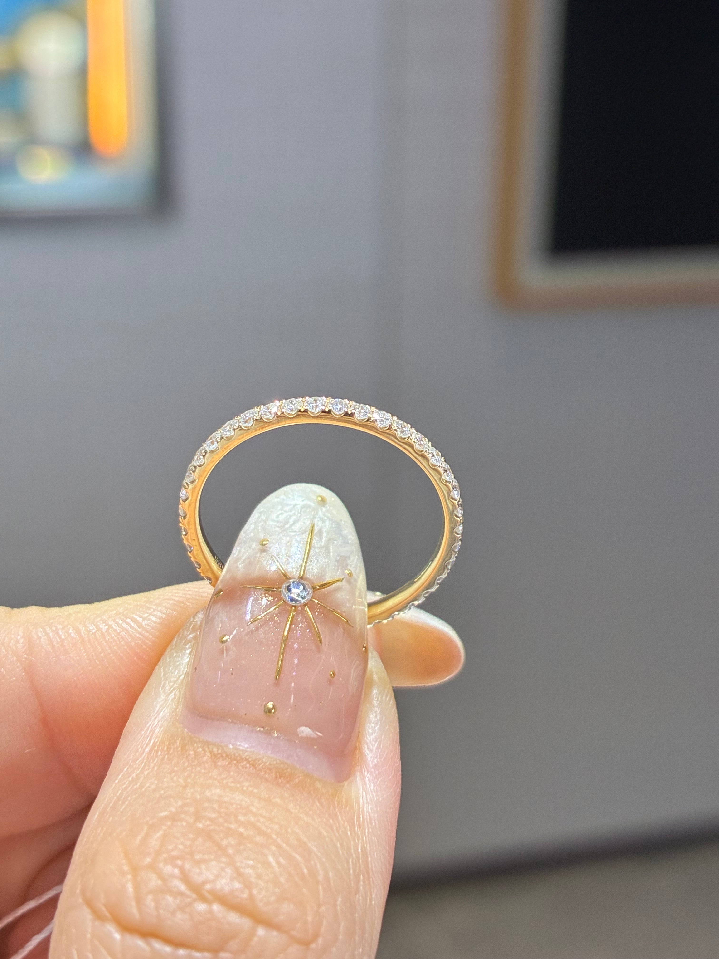 For Lola Harmony, Custom 0.475ct full eternity band in 14k gold