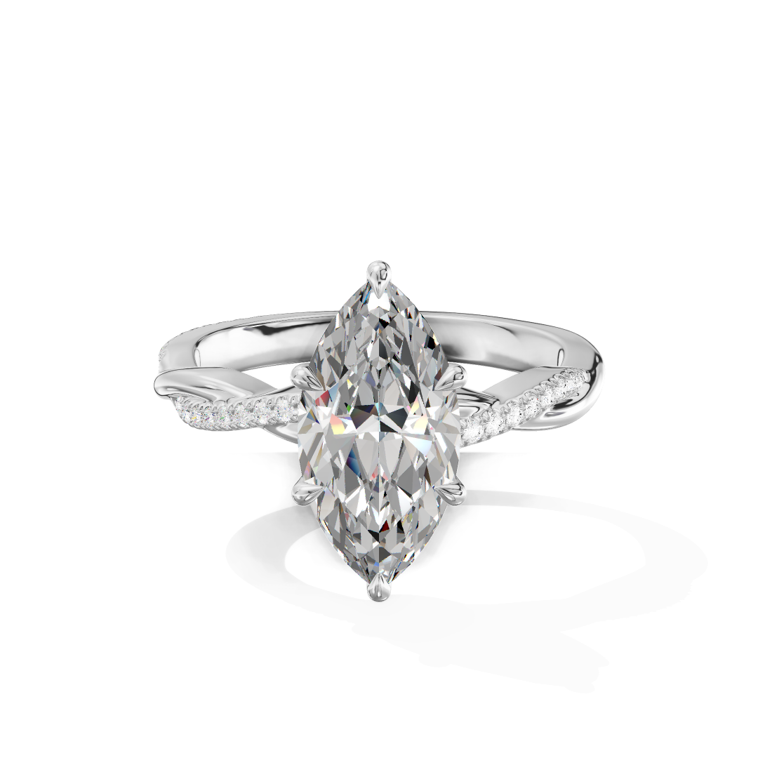 Luka Twisted Vine Classic Diamond Ring (0.12 ct. tw.) in 14K White Gold