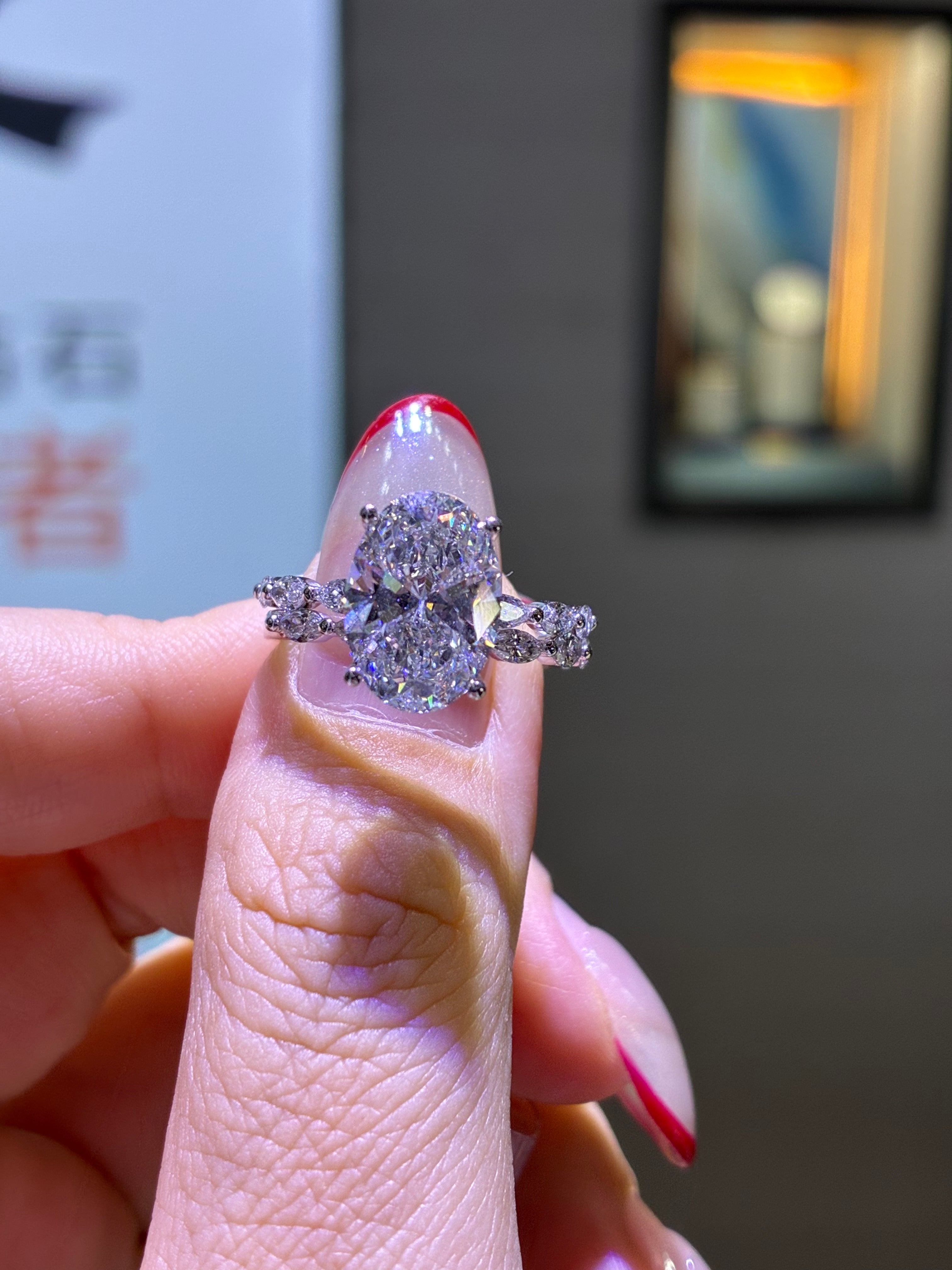 Deposit For Ashley Bridal Set(3.5ct main stone with 0.907ct side stone/D,VS1)