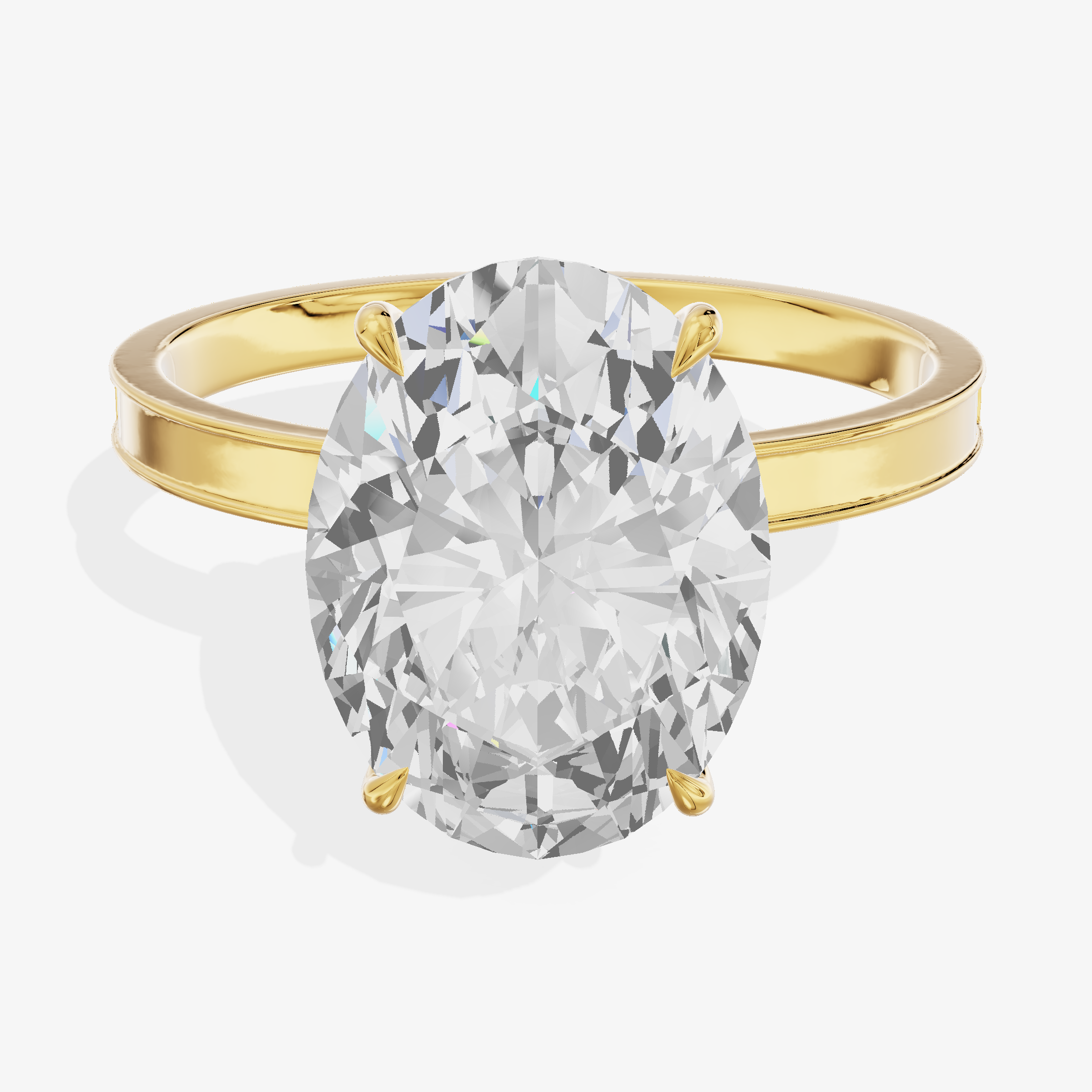 3.07-carat oval Lab-Grown Diamond Solitaire Ring — 18K yellow gold