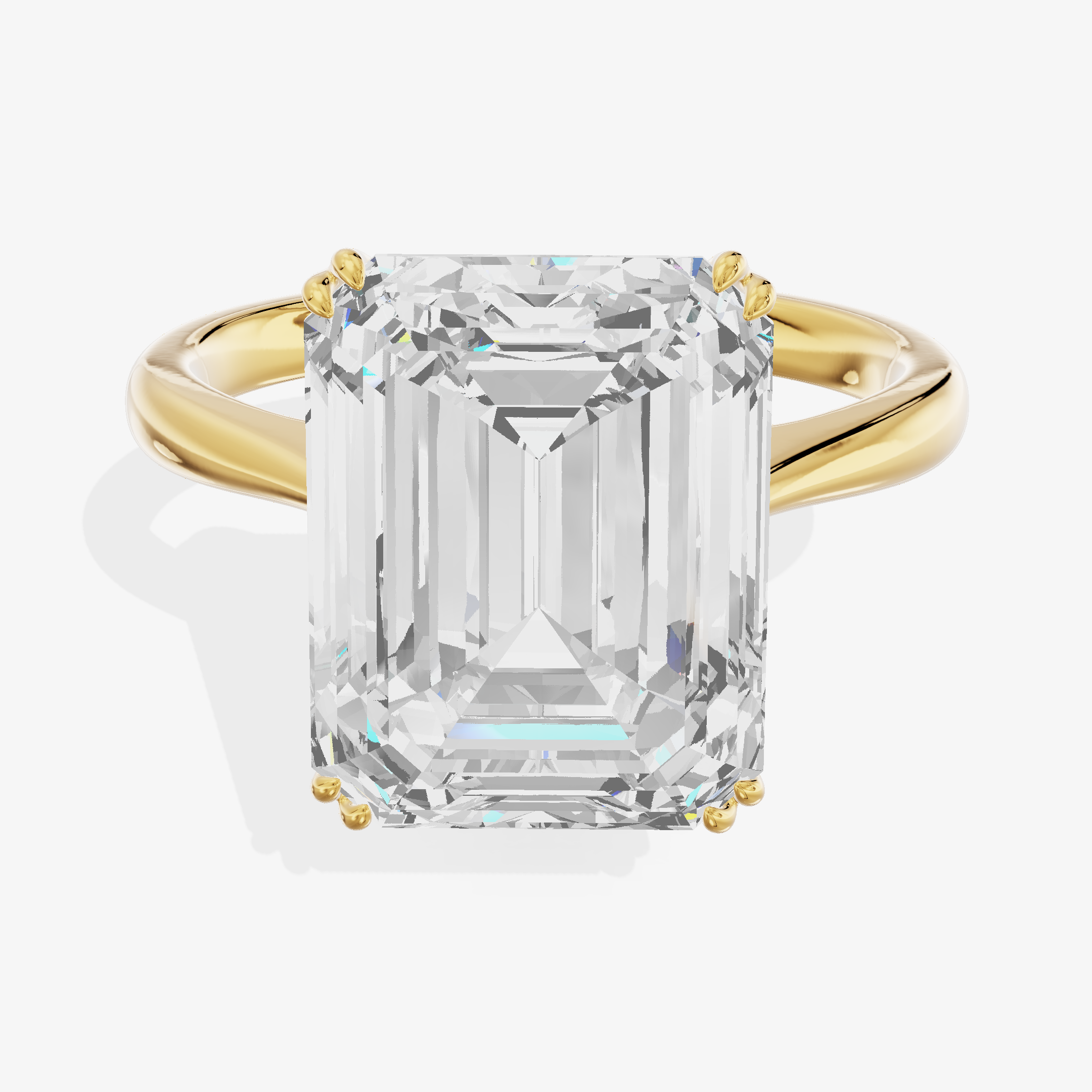 5.01-carat emerald Lab-Grown Diamond Cathedral Ring — 18K yellow gold