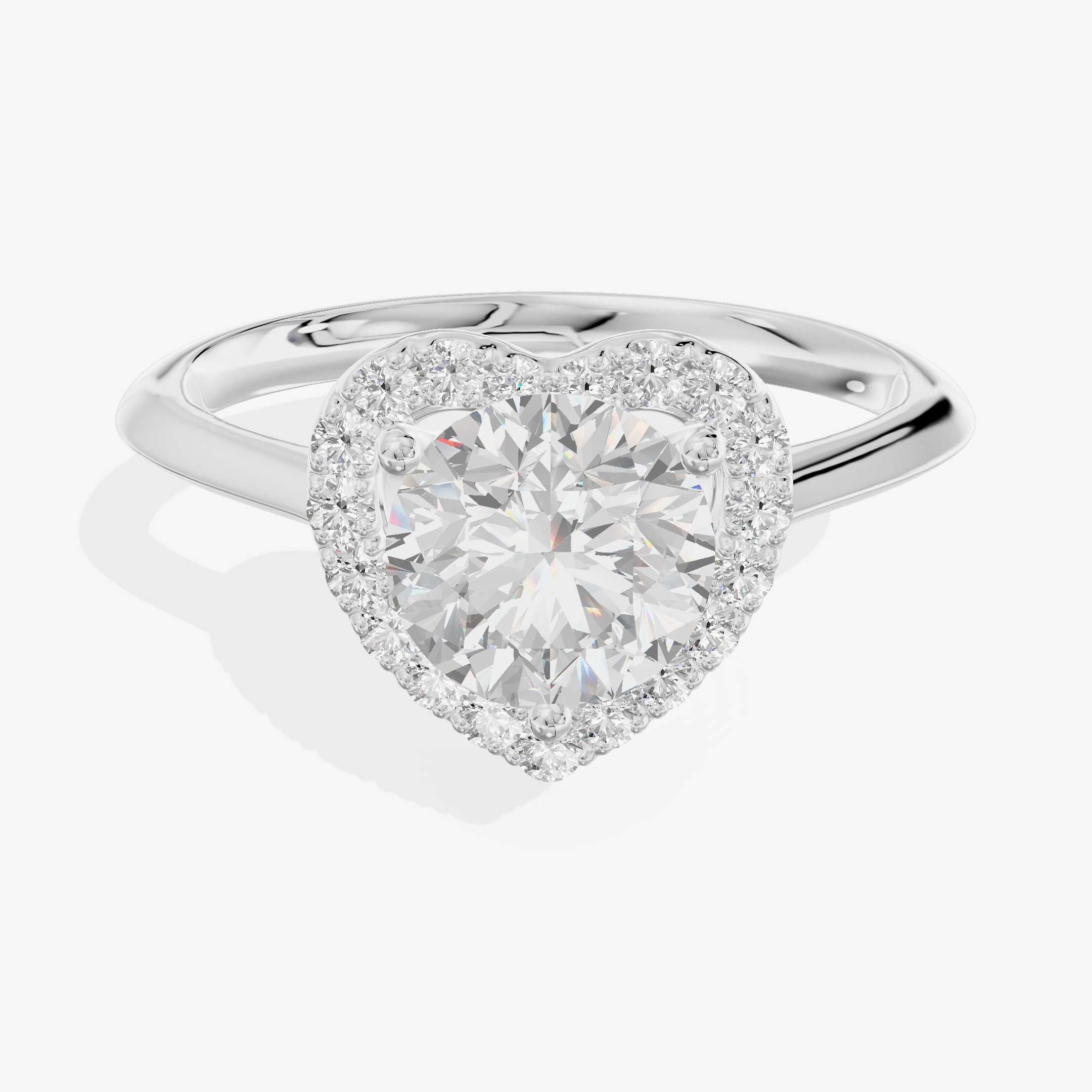 18K White Gold 1.04 Carat Round Brilliant Cut Lab-Grown Diamond D VVS2 Halo Ring