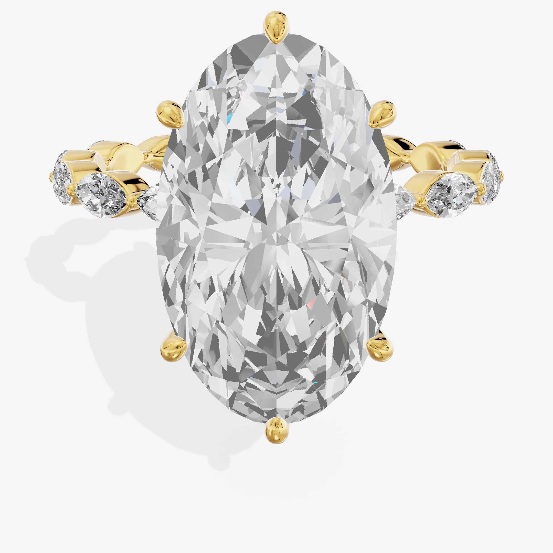 5.04 Carat Oval Lab-Grown Diamond Micro Pavé Ring — 18K yellow gold