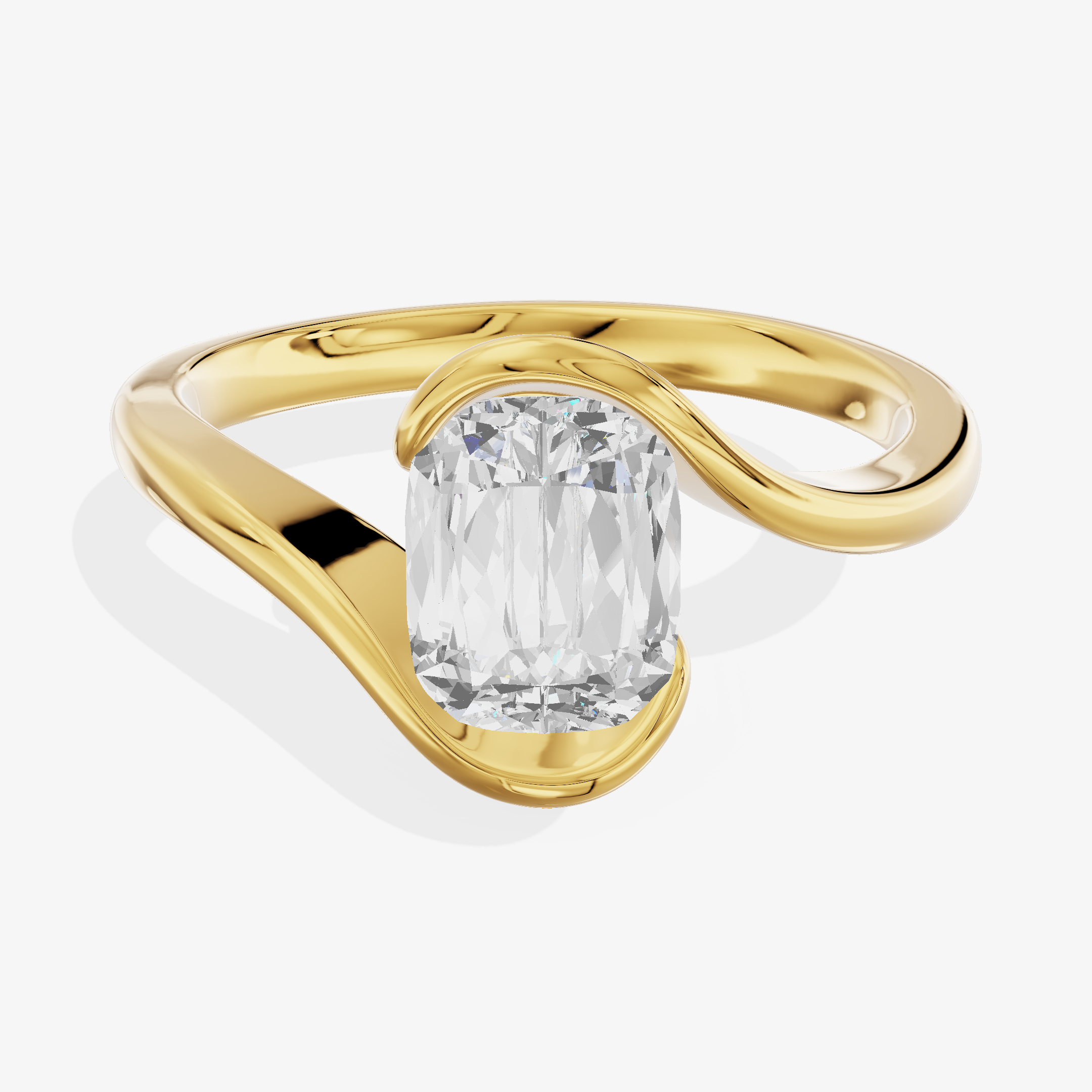 14K Yellow Gold 2.01 Carat Ashoka Cut Lab-Grown Diamond E VS1 Solitaire Ring