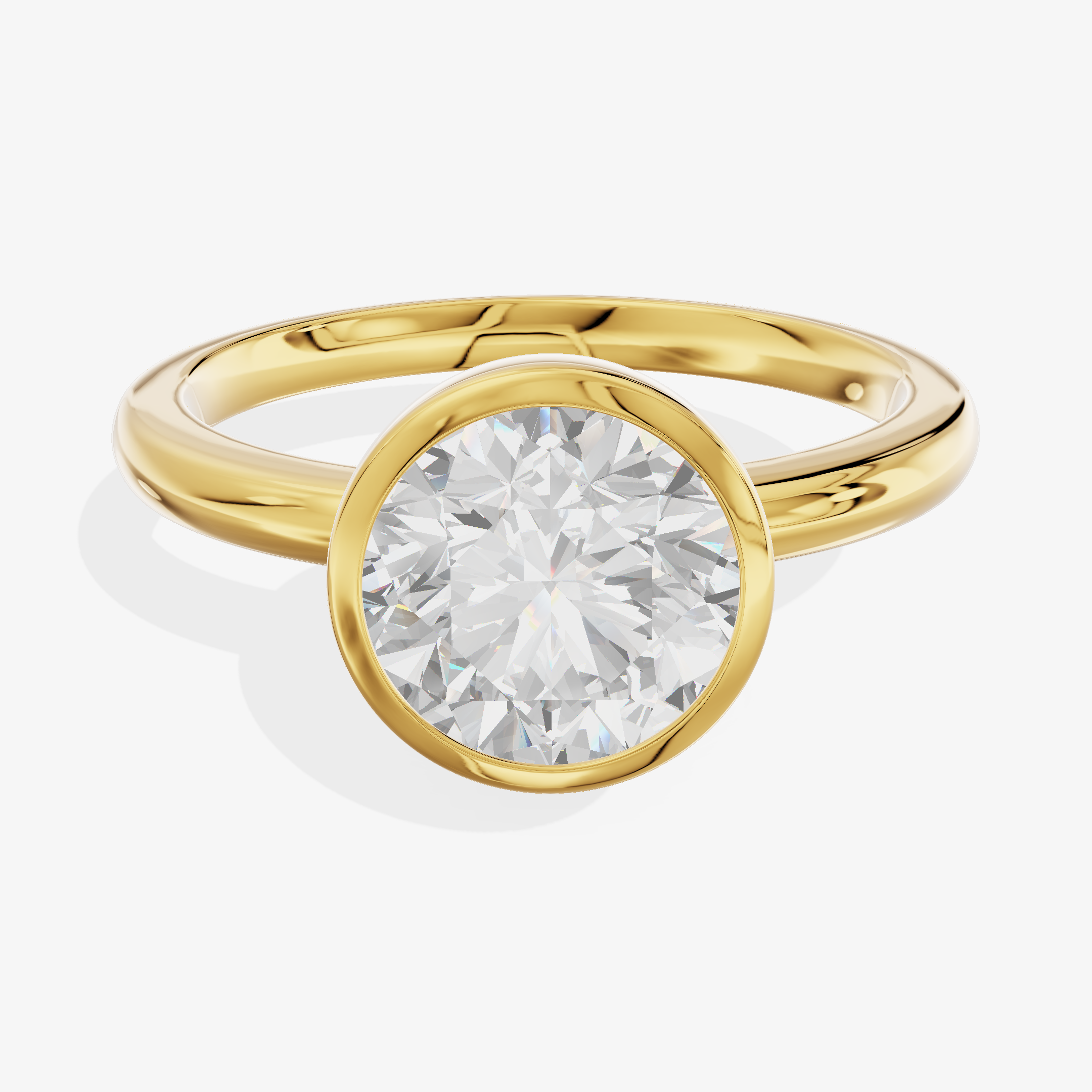 18K Yellow Gold 1.03 Carat Round Brilliant Cut Lab-Grown Diamond D-E VS Solitaire Ring