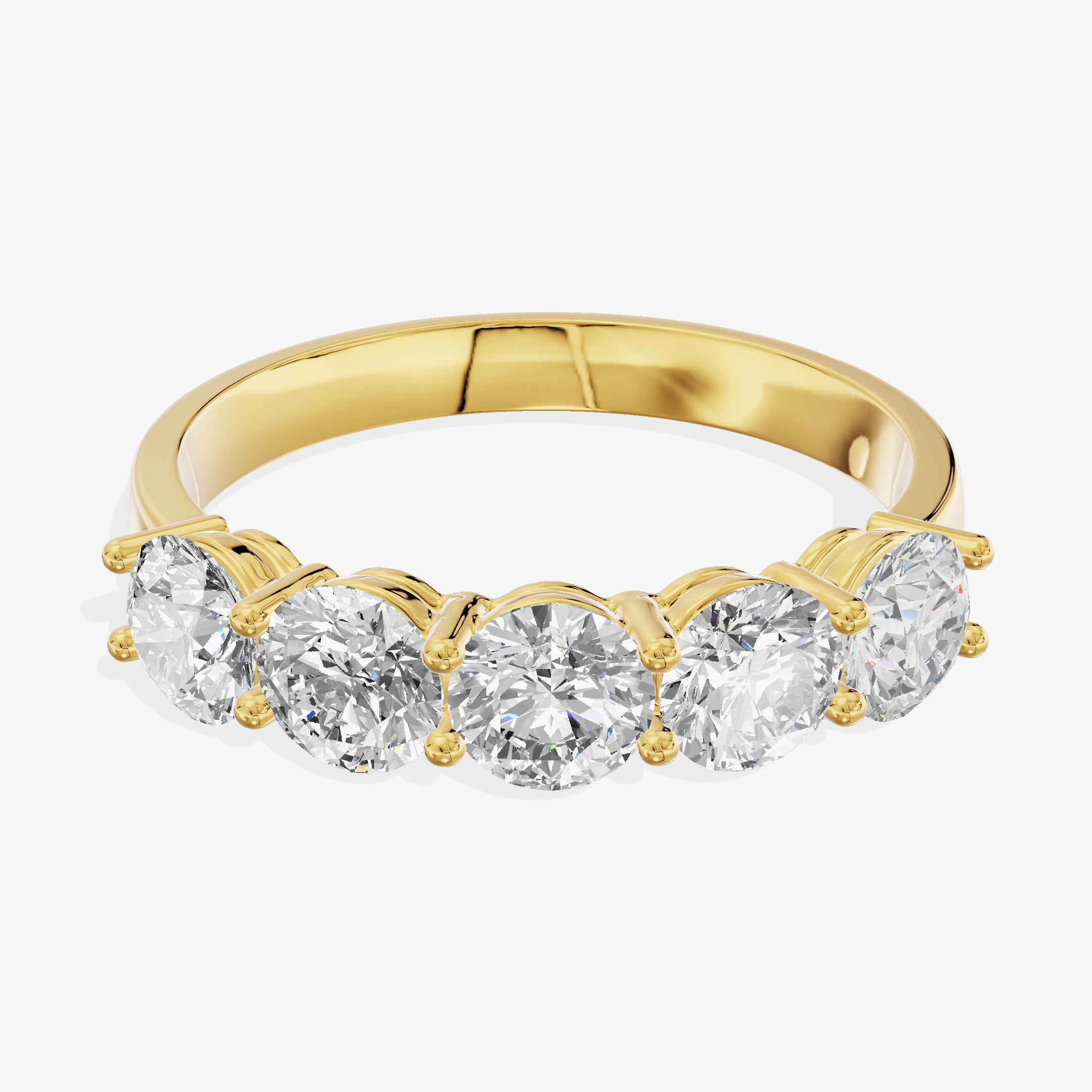 18K White Gold 1.55 Carat Five-Stone Round Lab-Grown Diamond Ring