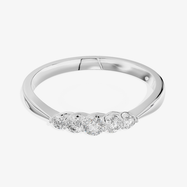 Platinum 0.17 Carat 6-Stone Round Lab-Grown Diamond Band Ring