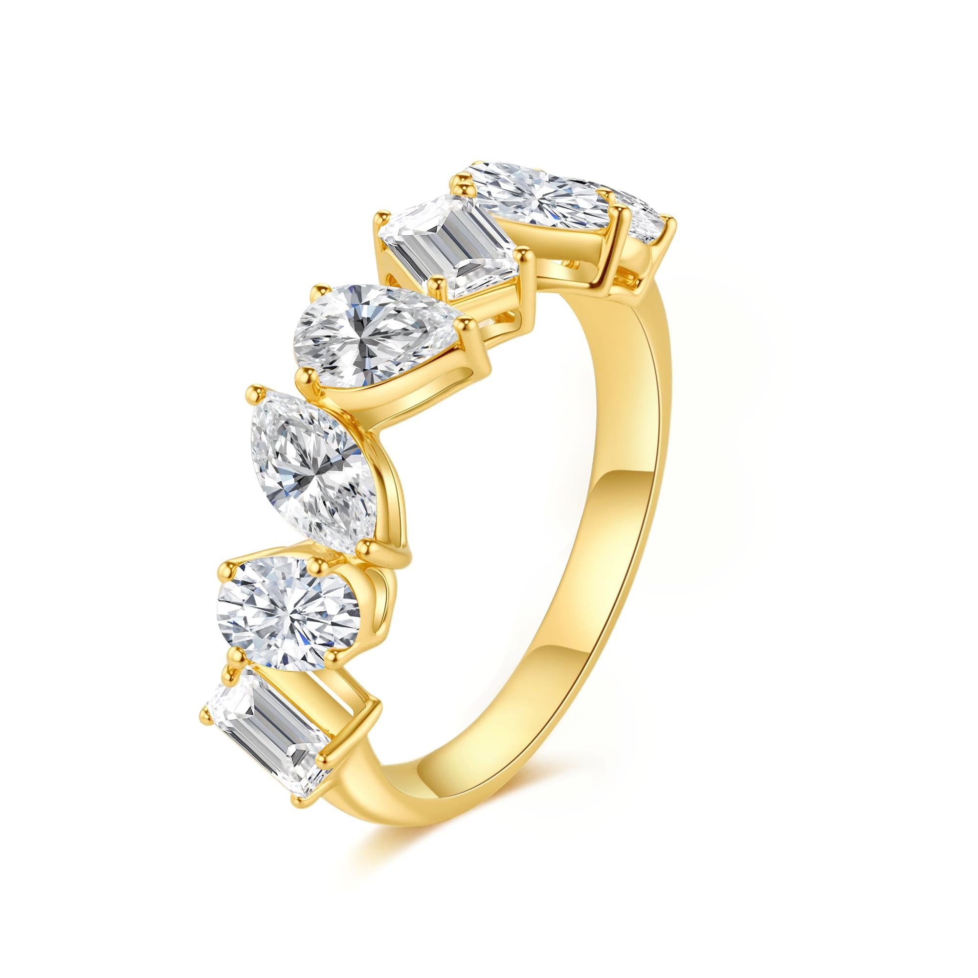 Mixed-Shape Lab-Grown Diamond Eternity Band — 2.324ct (7 Stones), D–E / VS–VVS