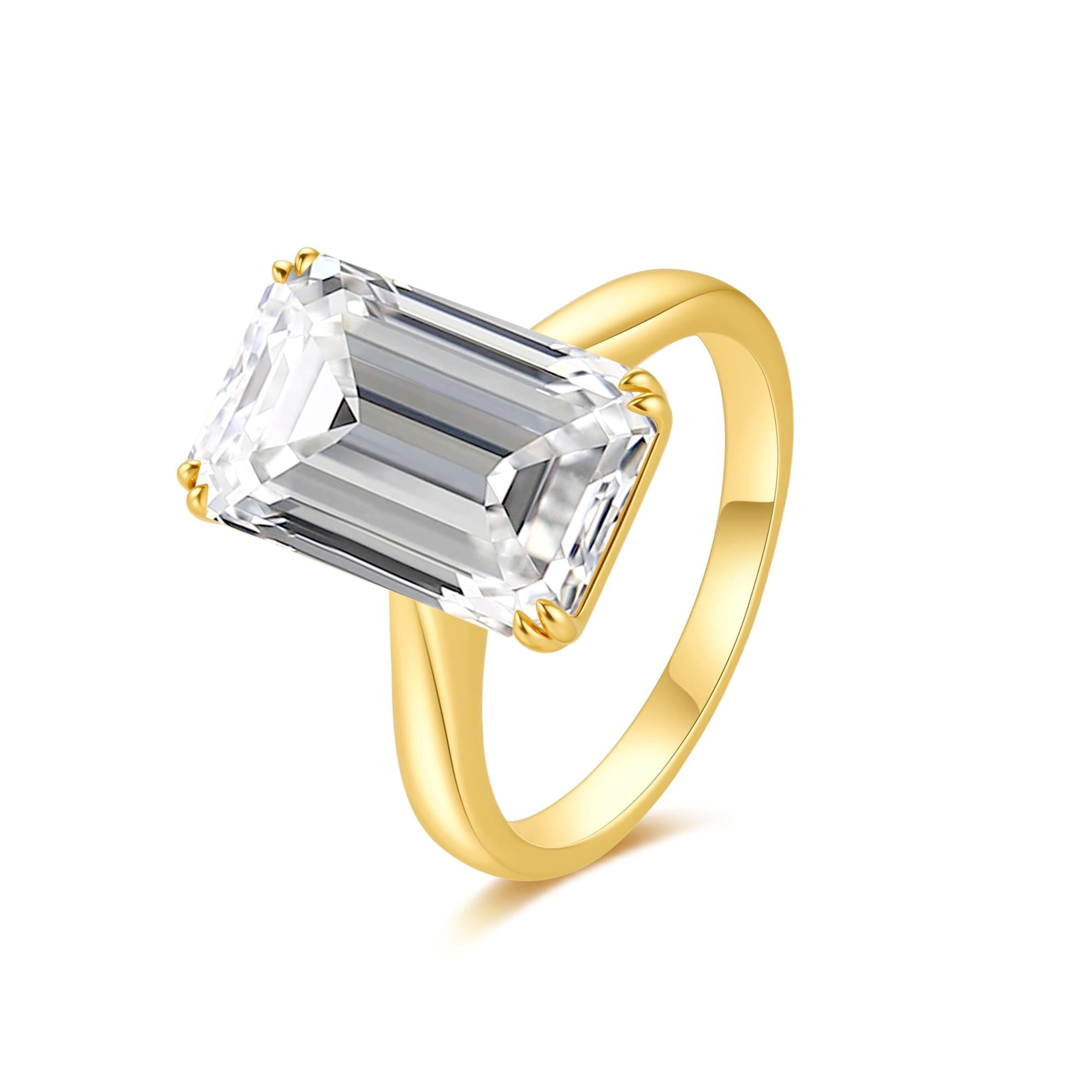 Emerald Cut Lab-Grown Diamond Solitaire Ring