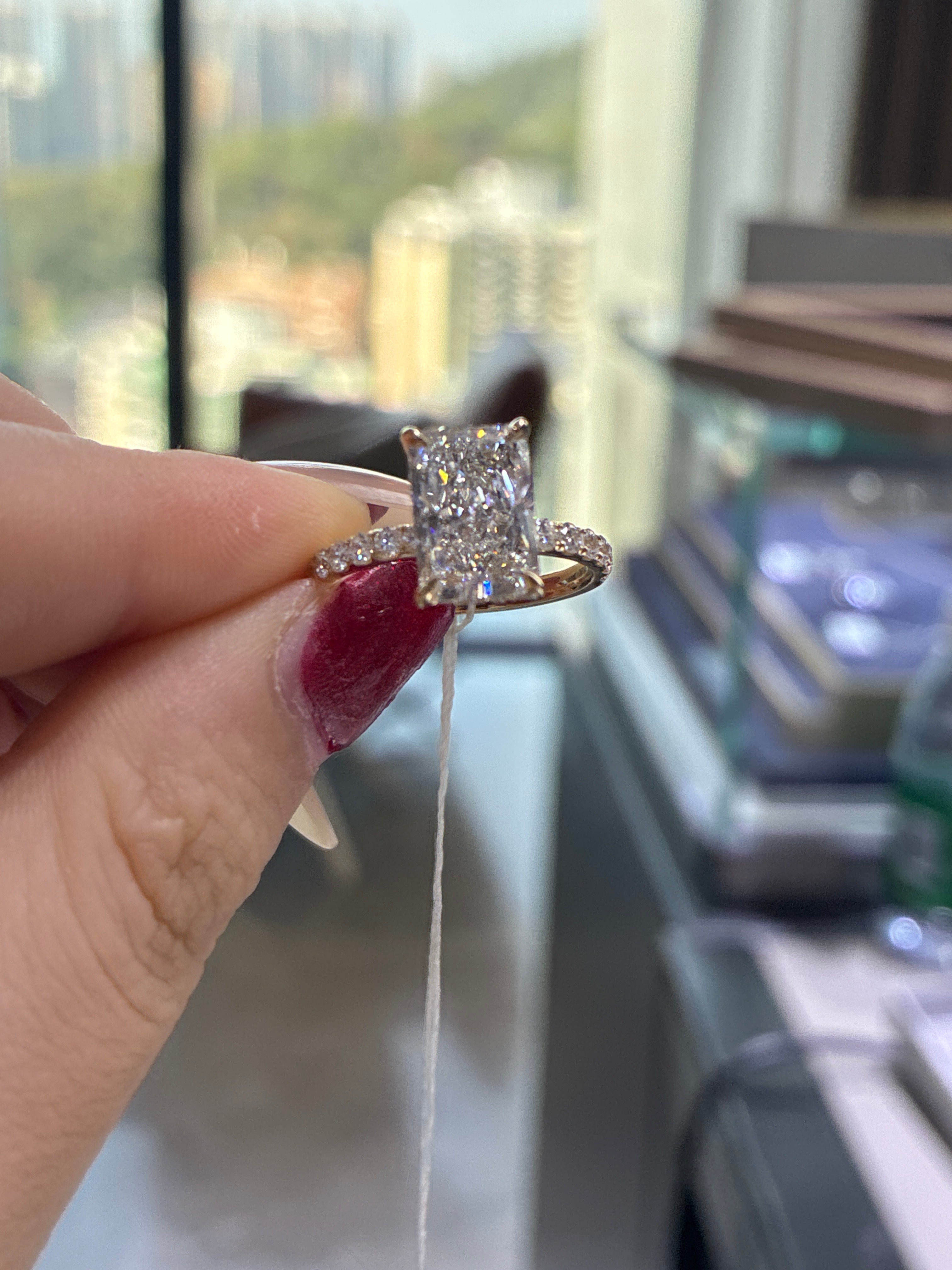For Brittany 14k white gold D/vvs2 3ct customize