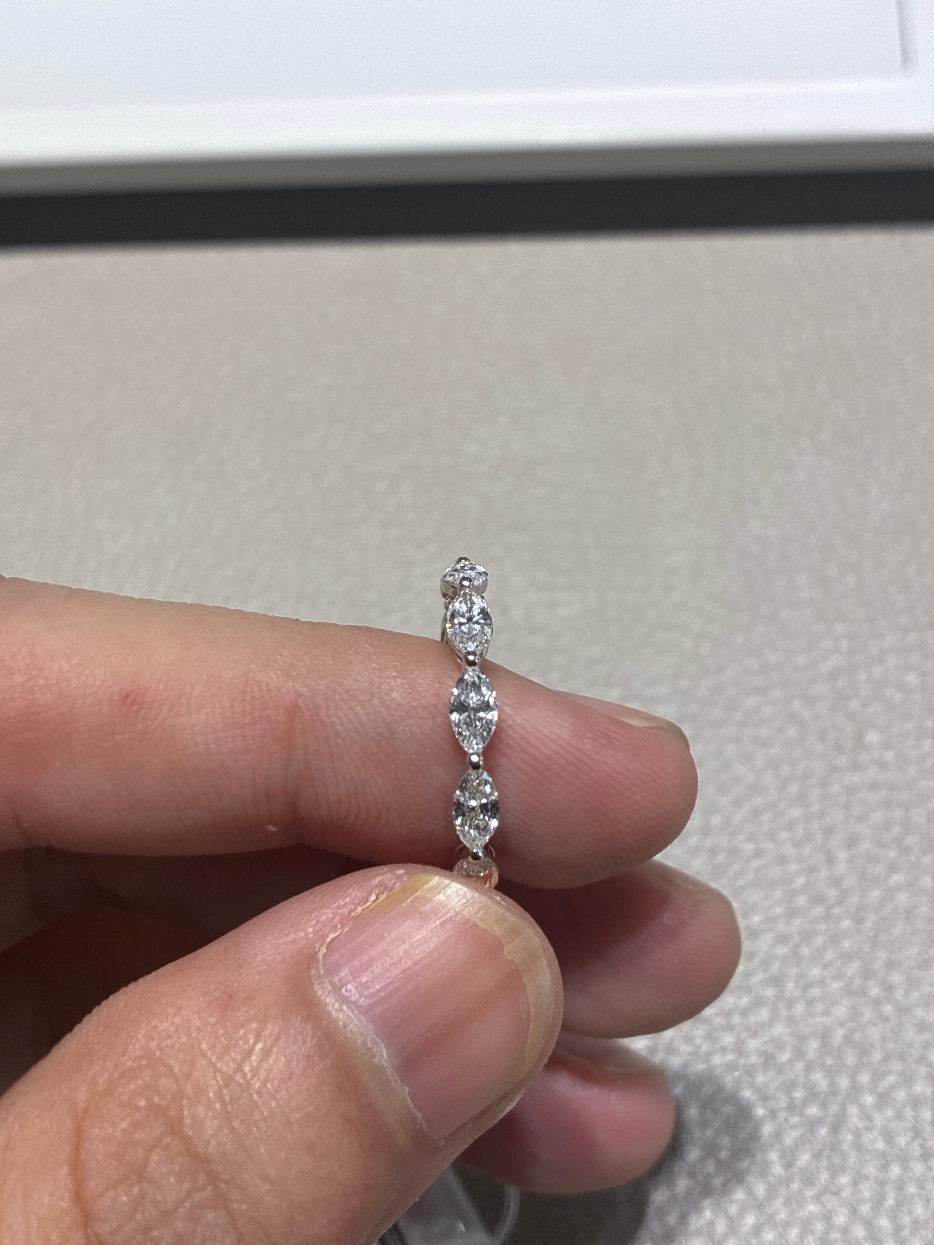 Geena for pay (18k white gold full circle Marquis Band)