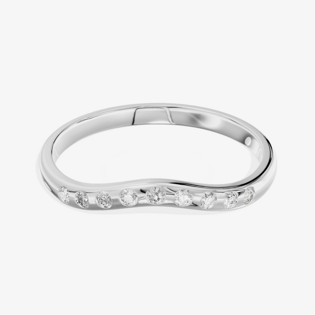 Platinum 0.06 Carat 9-Stone Round Lab-Grown Diamond Band Ring