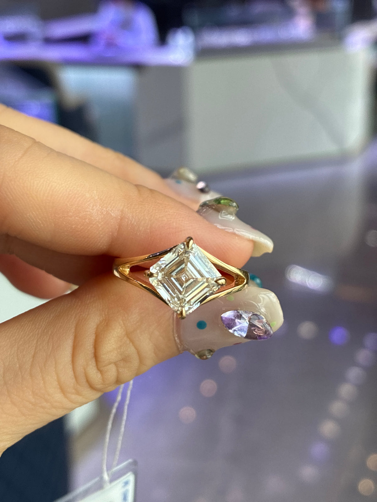 For Chocolatelnk, 3.03ct Asscher ring , 14k solid gold, E/VVS2, IGI certified