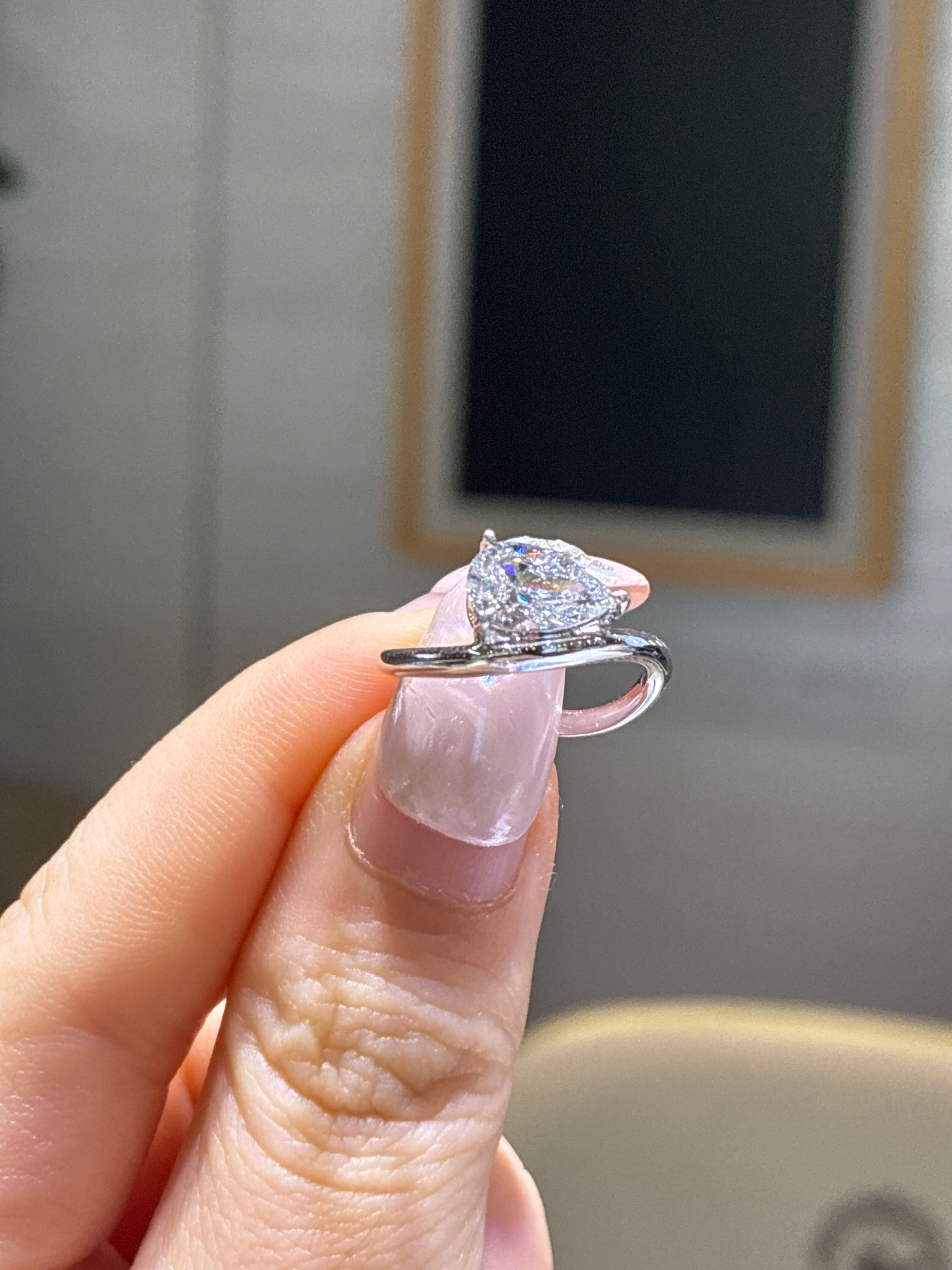 For Sherry 14k D/vvs2 1.01carat pear cut ring