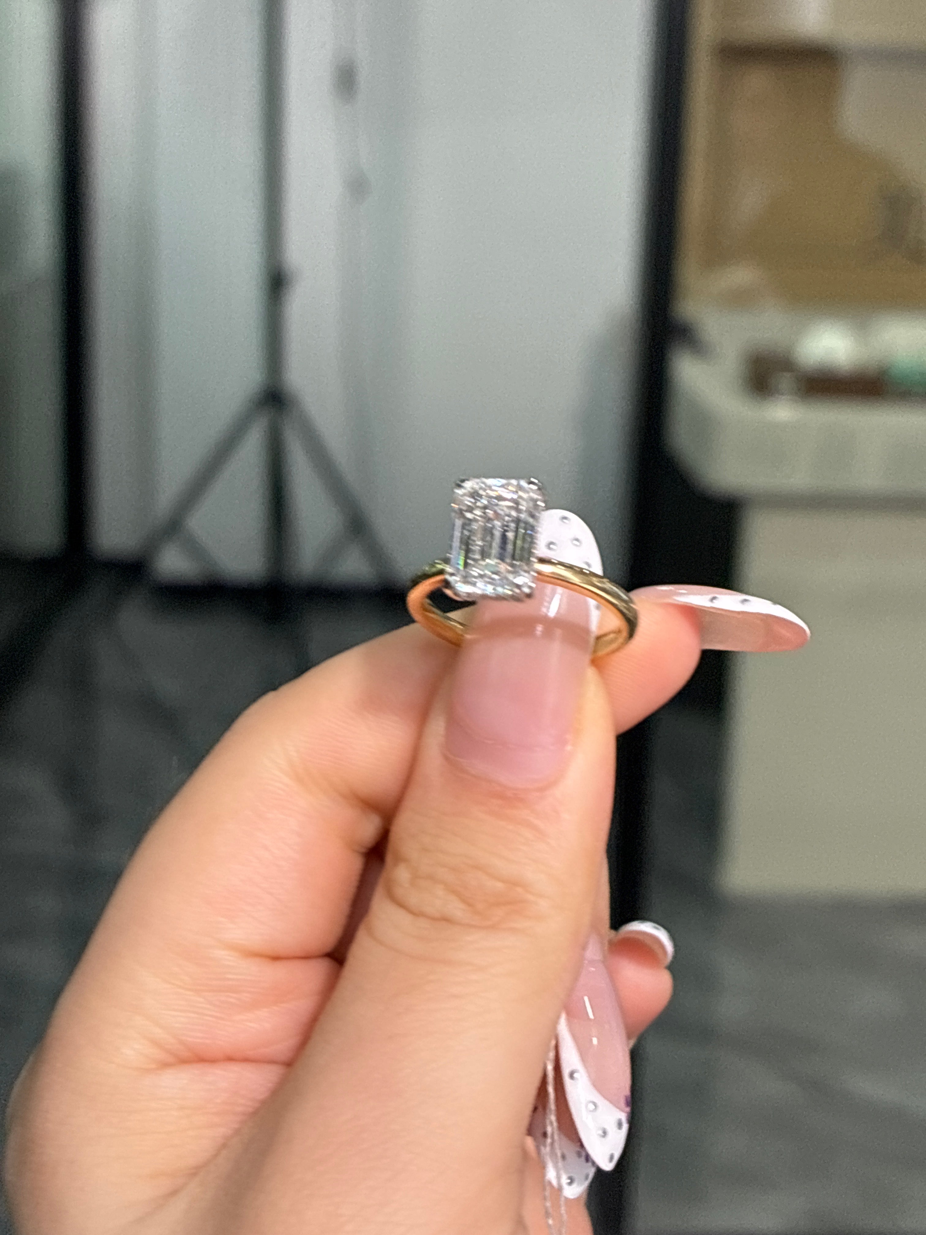 Remaining balance For lily 14k solid gold E/vvs2 with hidden halo emerald cut 3.11ct