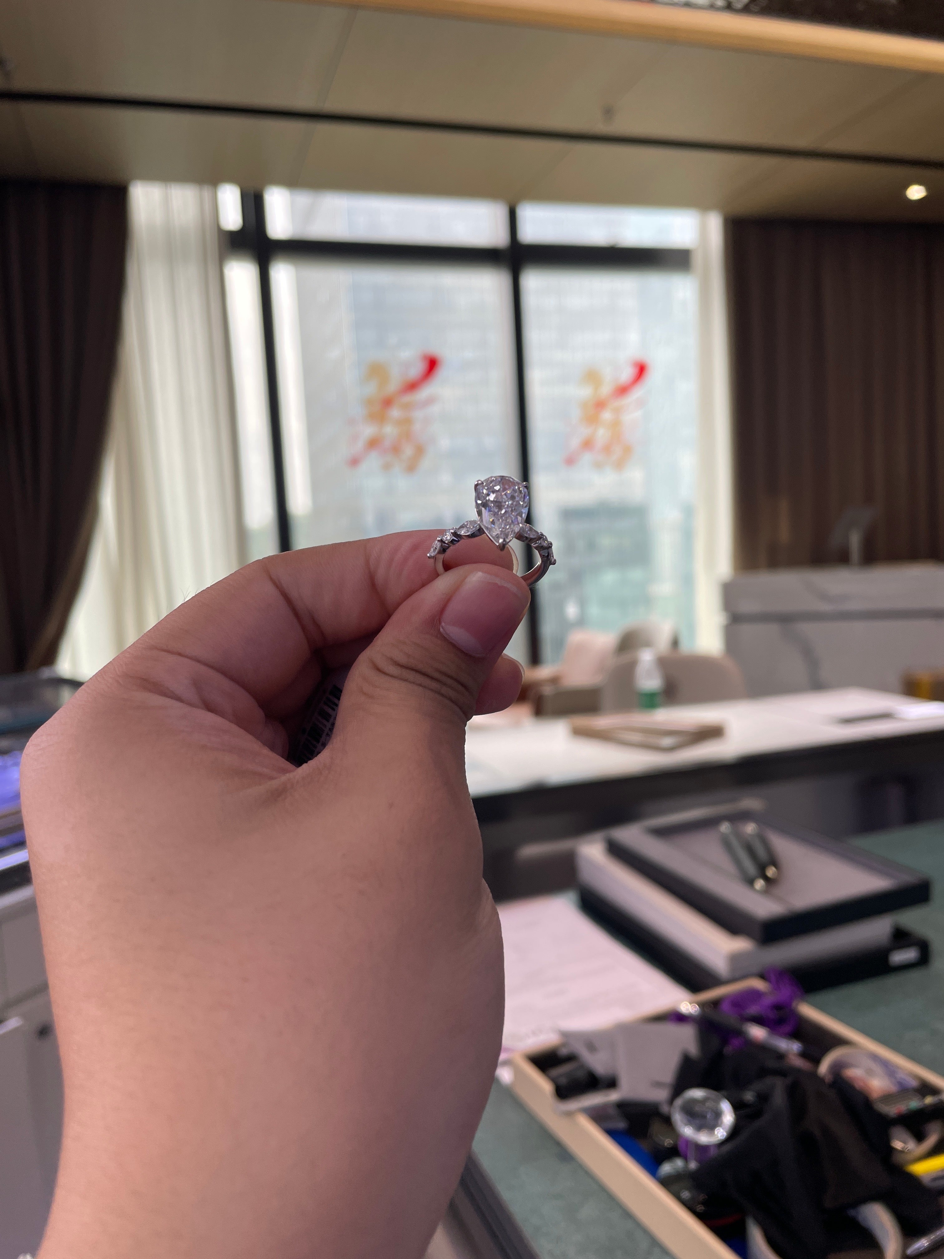 Deposit For Ana Maravilla 3ct Emerald Cut with Marquise band 14k