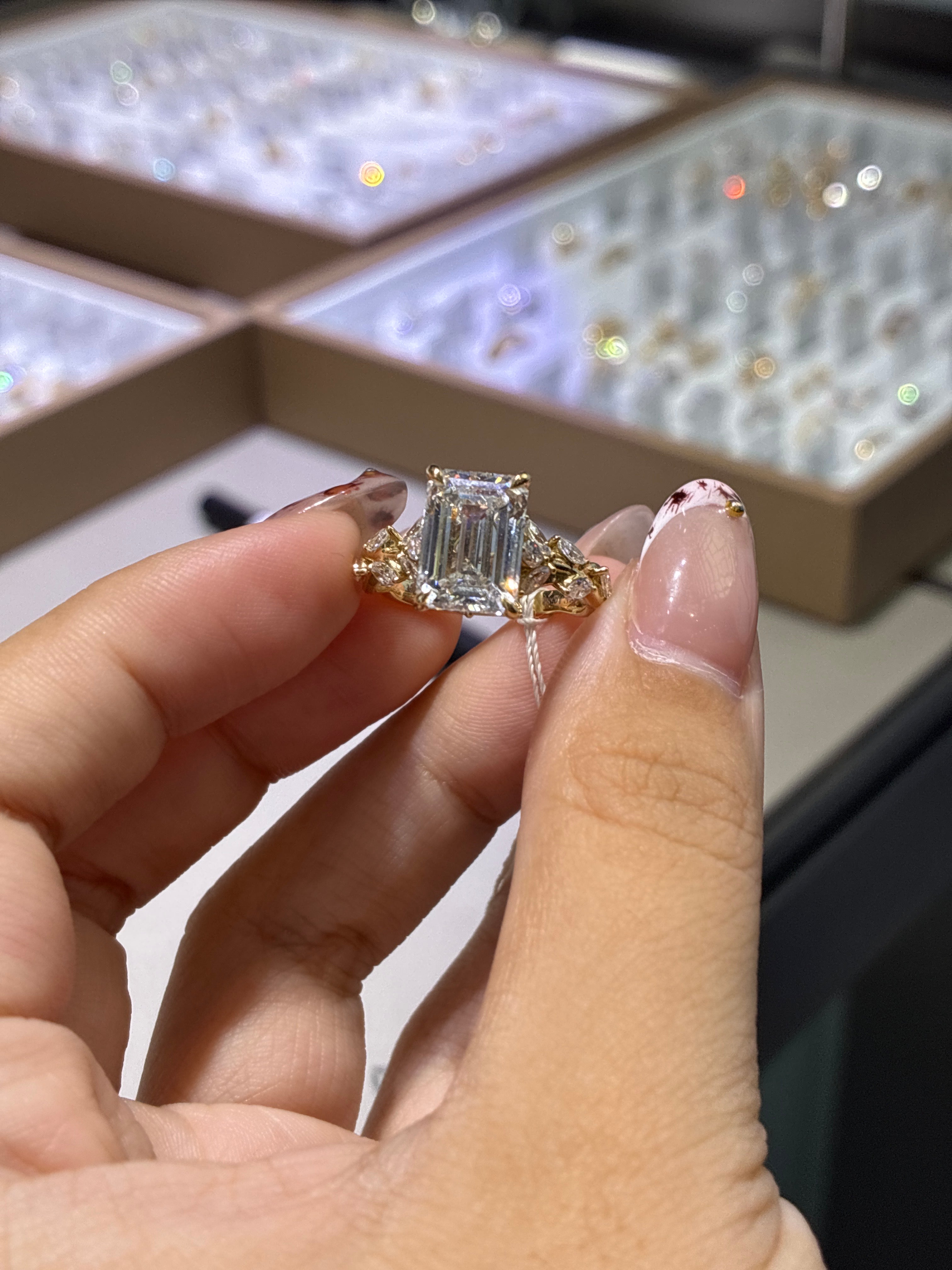 Deposit For Notyourbussiness 14k 3ct emerald cut with side stones
