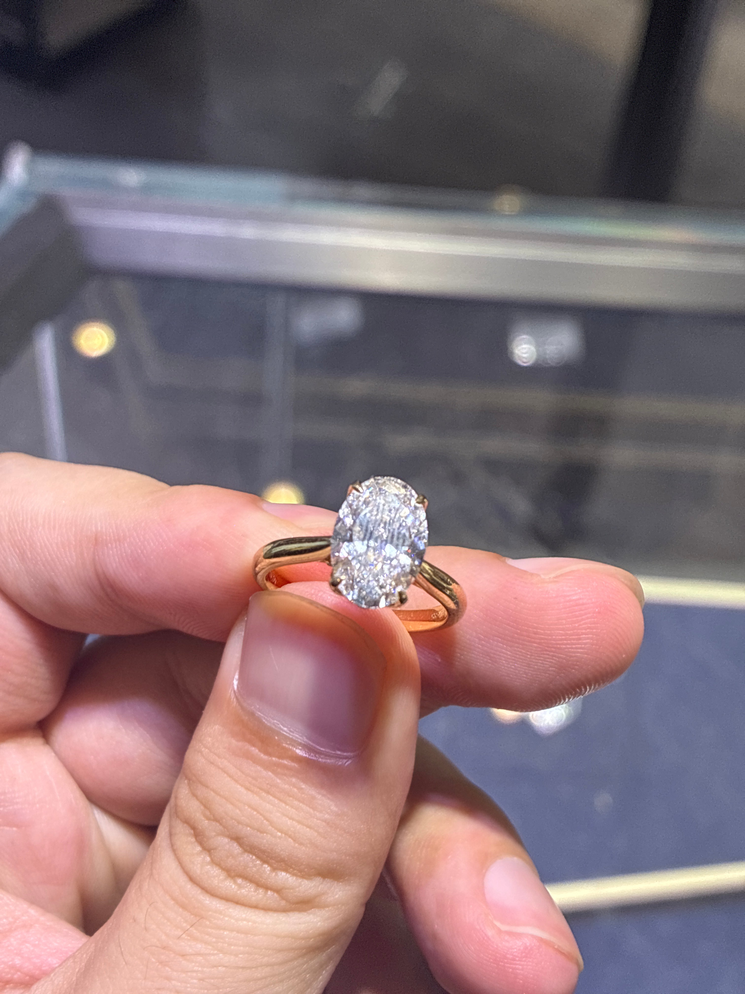 For Gigi,14k yellow gold main stone 3.03ct E/VVS2 side stone 0.113ct