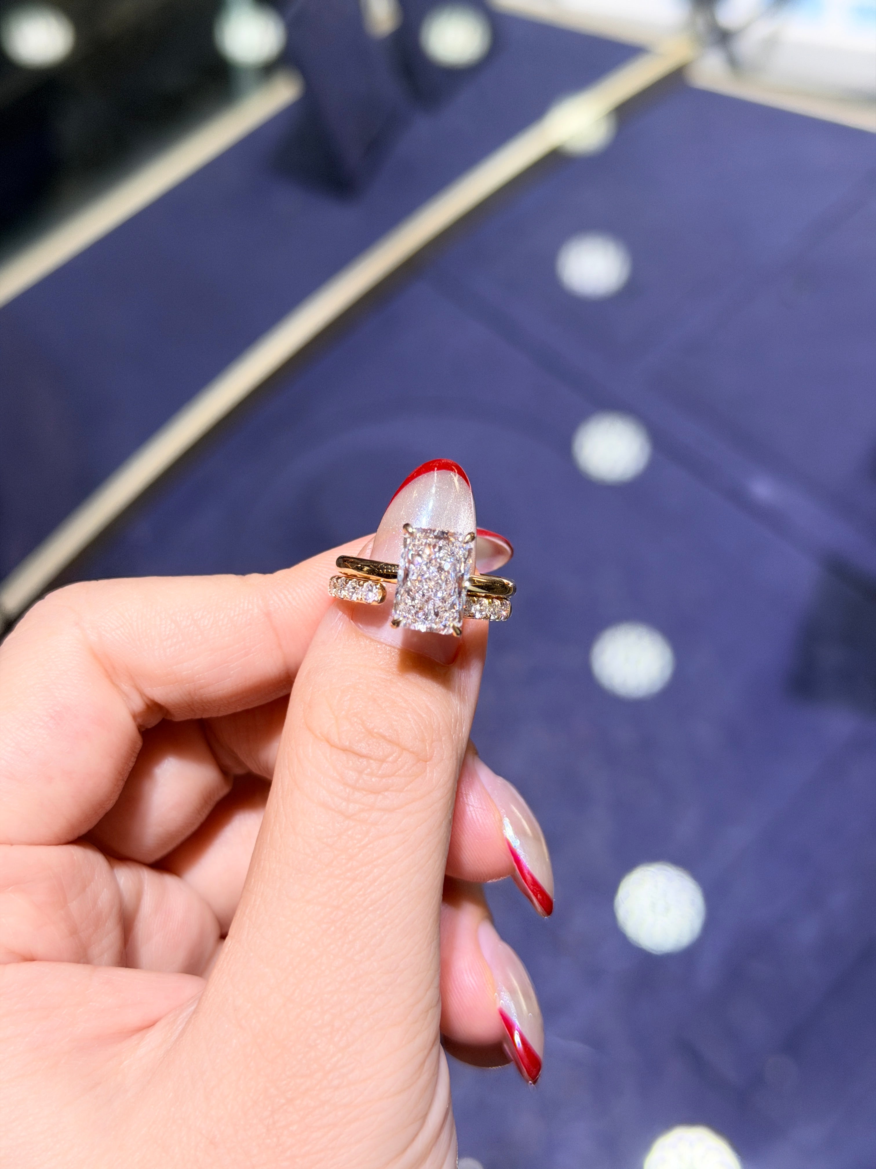 Bridal Set(3.06ct+0.2ct Radiant Ring with 0.383ct Band)