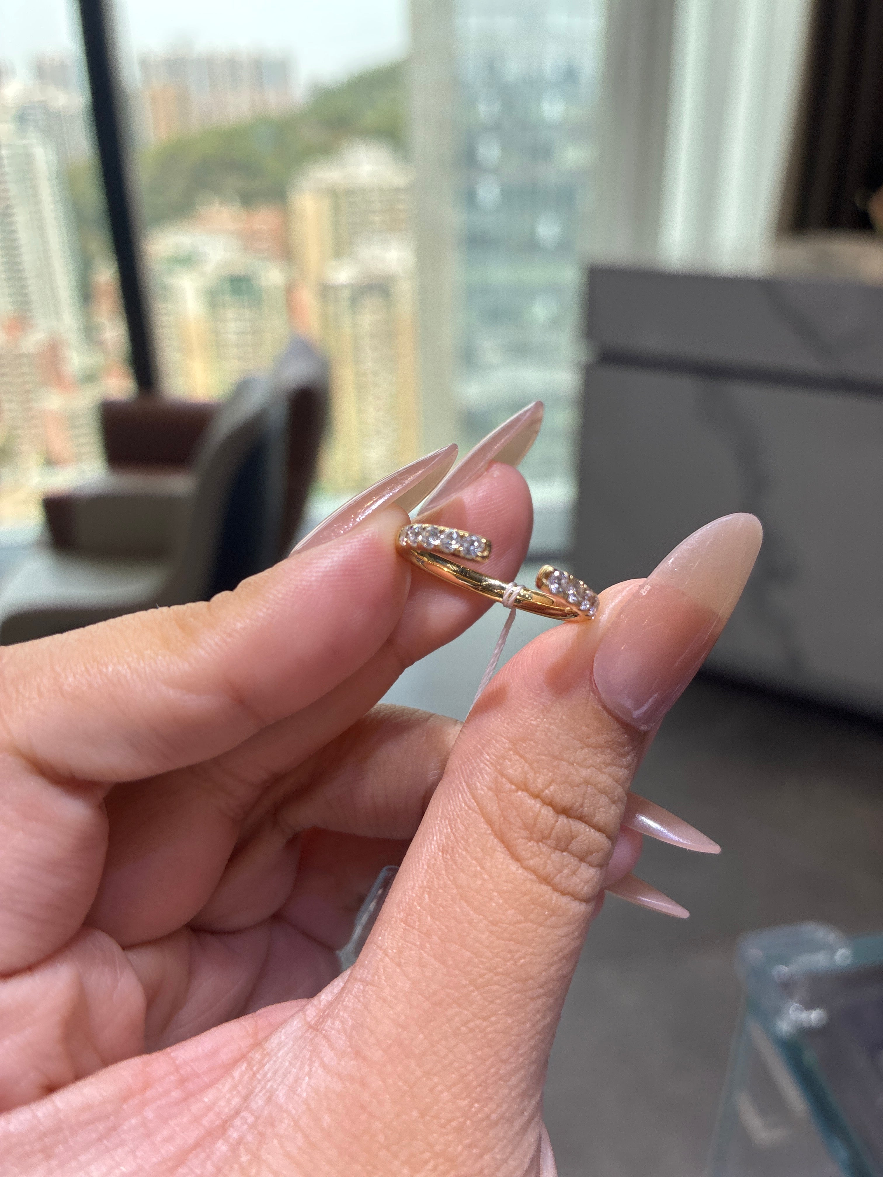 For Aly custom open band 14k