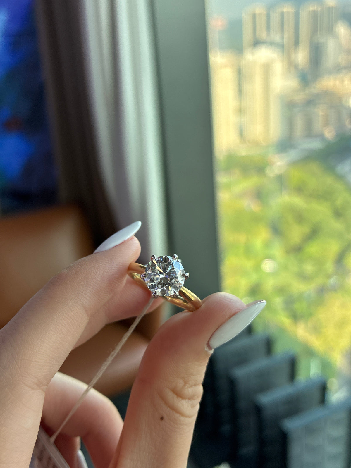 Deposit for Mamajehi$ 18K solid two tone, 3ct round E/VVS2 solitaire ring
