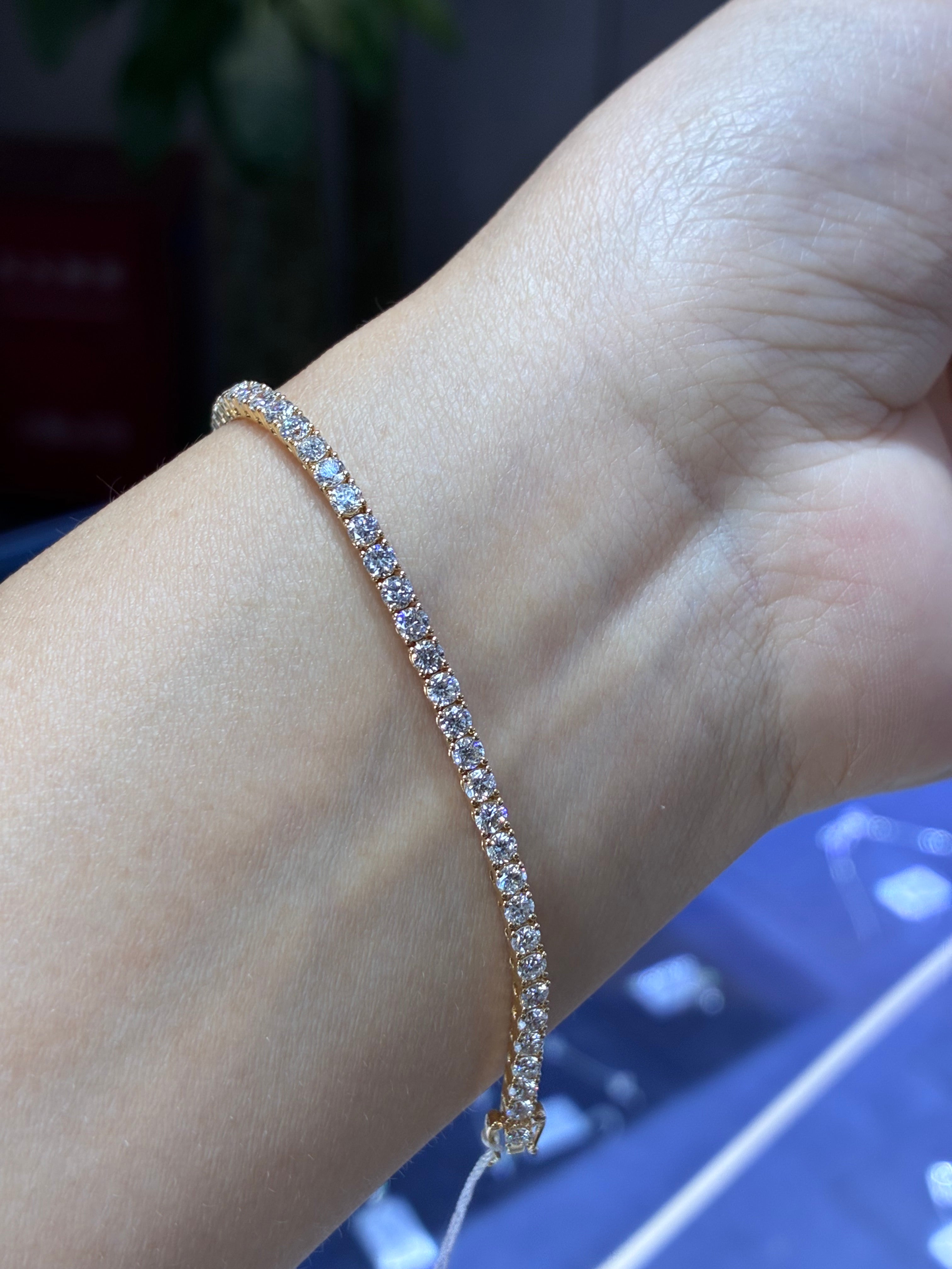 For Erika ,3.555ct tennis bracelet , 18k yellow gold