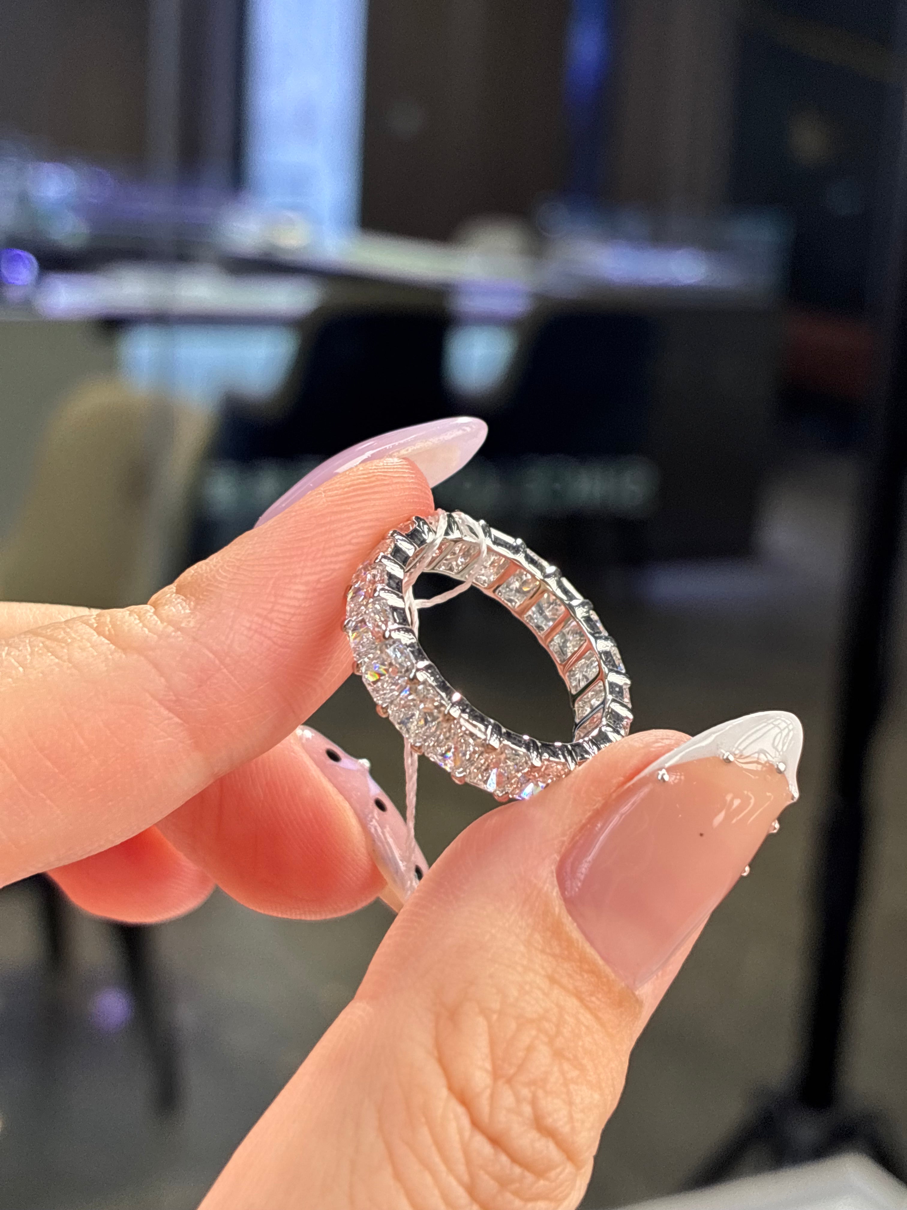 Remaining balance For Deliza, radiant half eternity, each stone .20ct, DE/VS-VVS, in 14k white gold