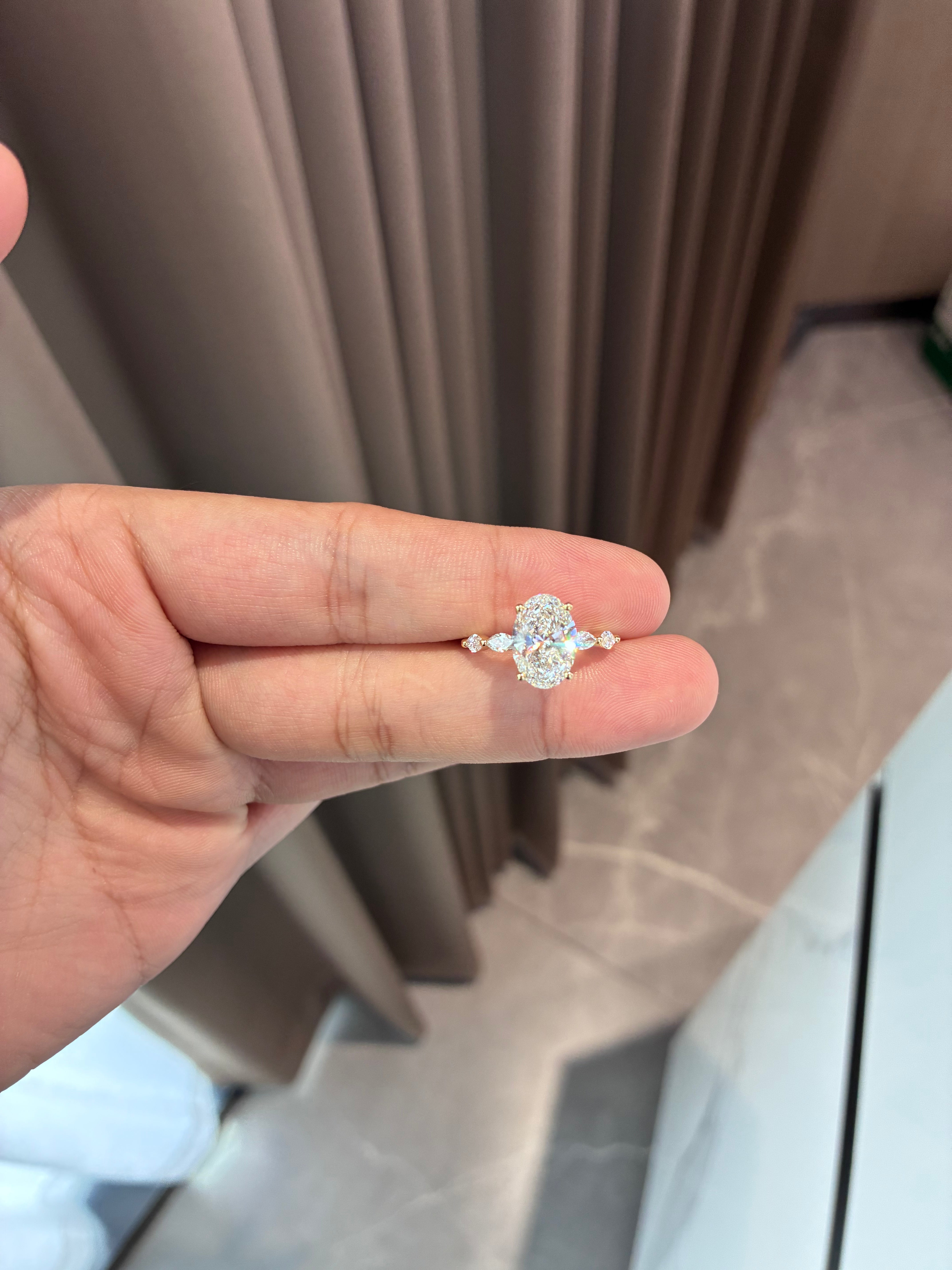 Deposit For Alyssa 14k rose gold 3ct customized radiant ring E VVS2