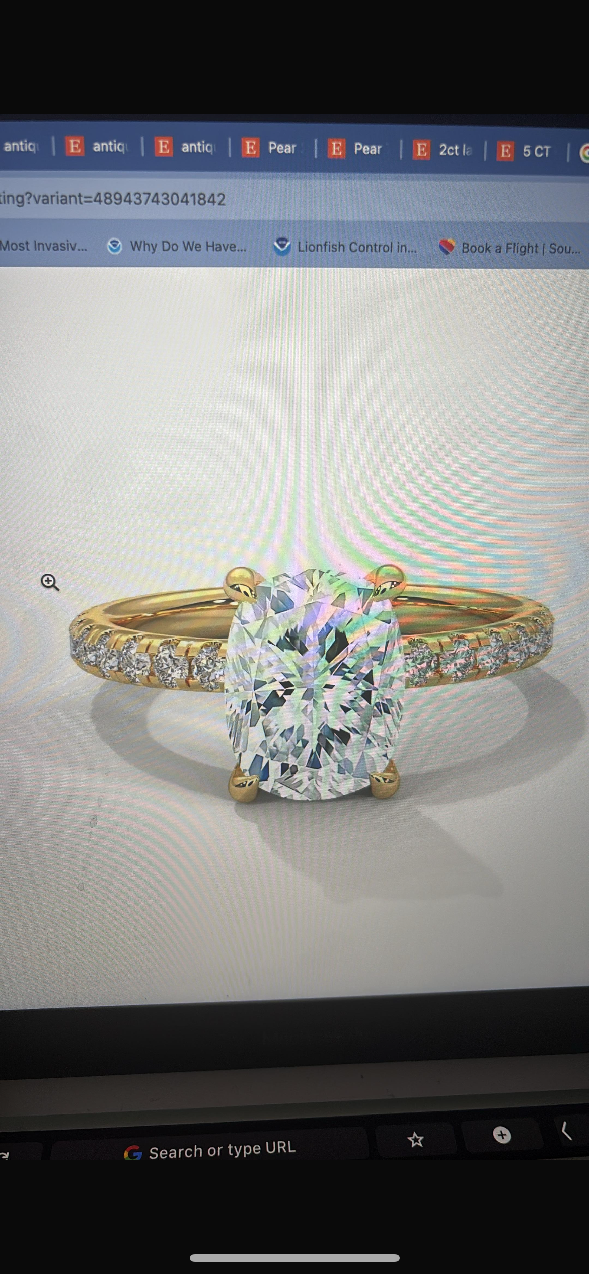 Deposit For Keke platinum ring with 5ct Elongated cushion diamonds