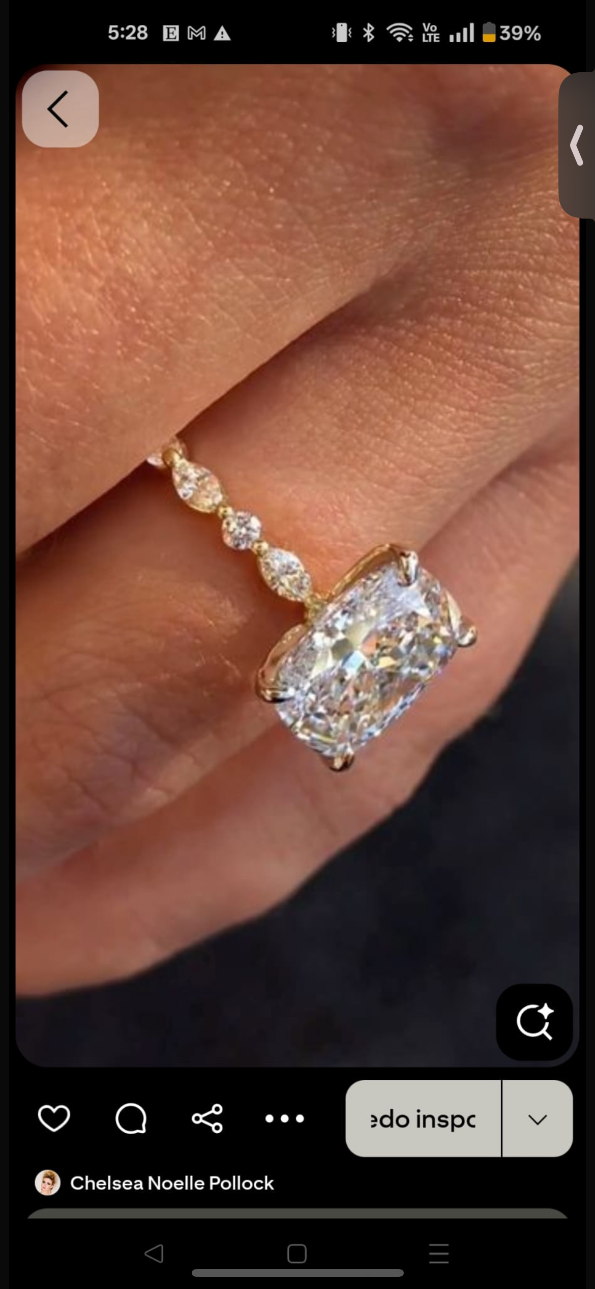 Deposit For nabila 18k yellow gold 3.5ct enlonged cusion cut customize