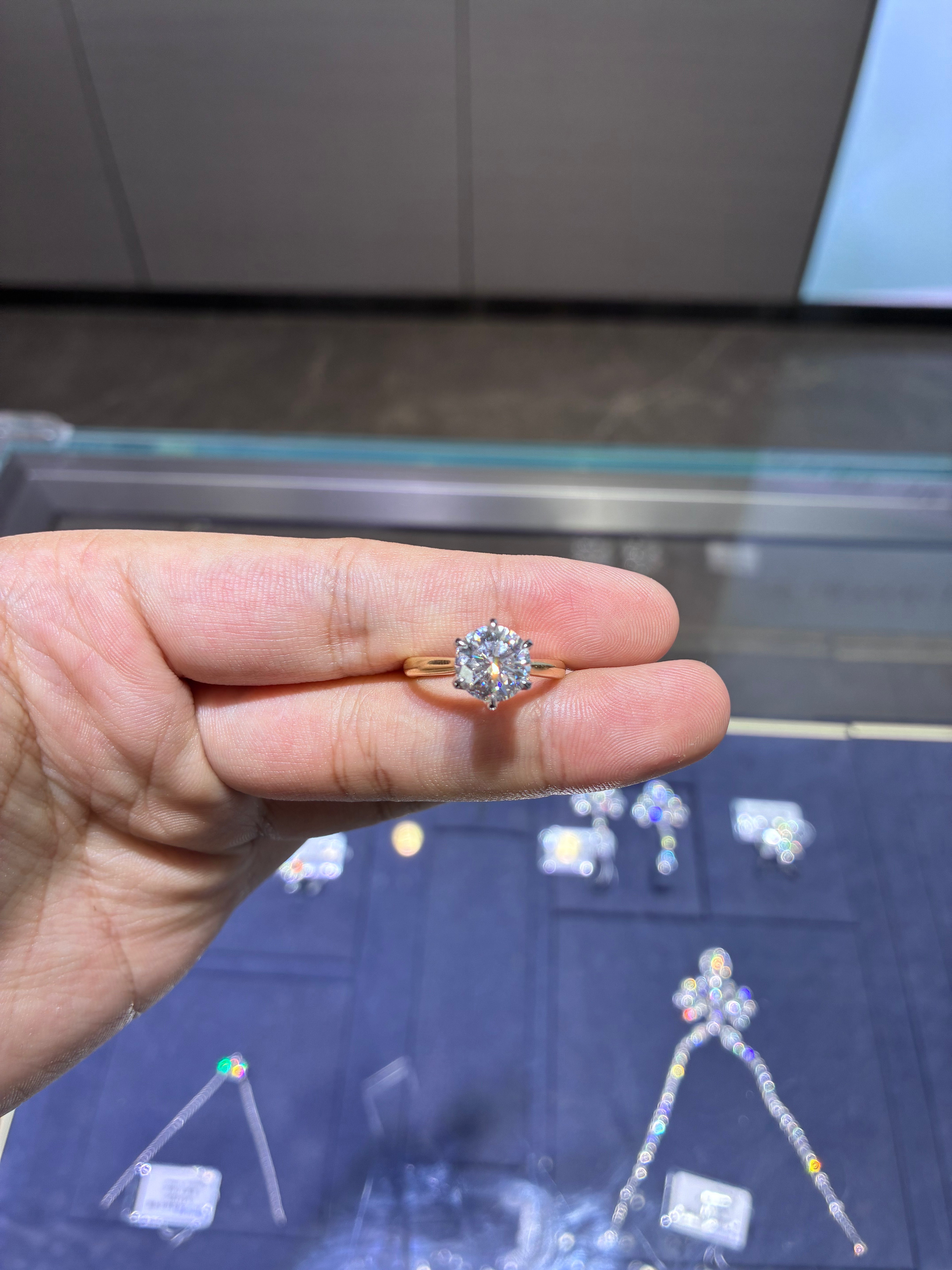 For Missy Keen 14k yellow gold ring with 3ct D vs1 diamond