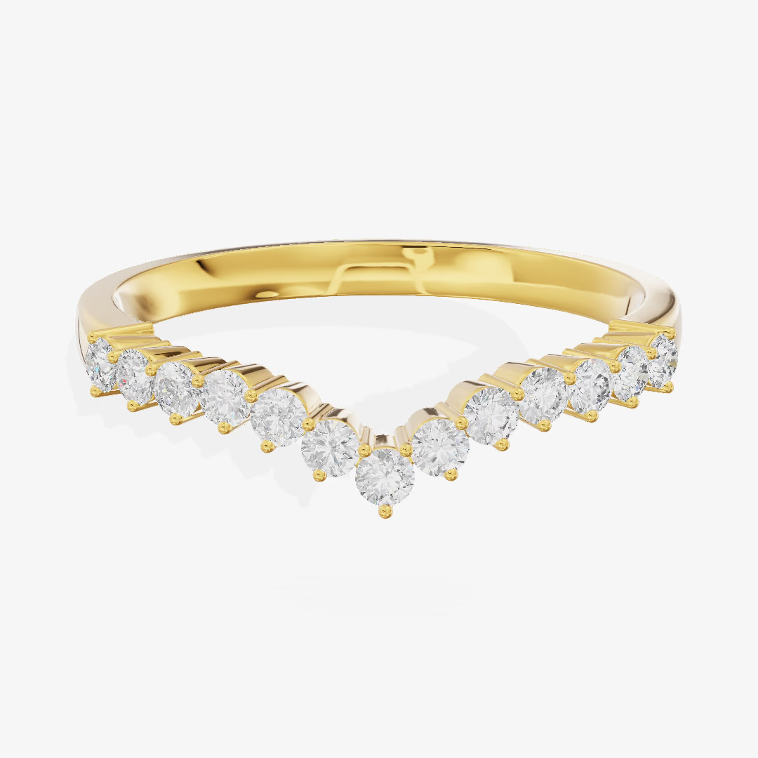 Shared Prong Half Eternity Diamond Band (1/5 ct. tw.) in 18K Yellow Gold