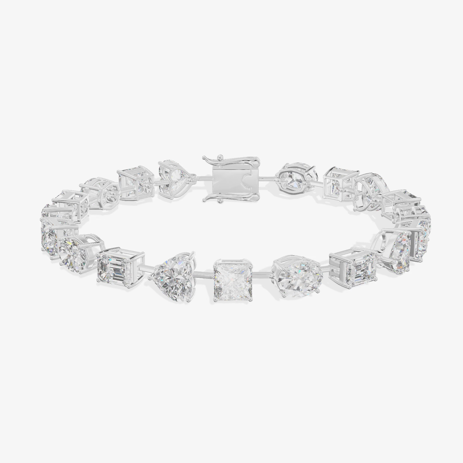Mixed Cut Tennis Bracelet (10.4 ct. tw.) in 18K White Gold