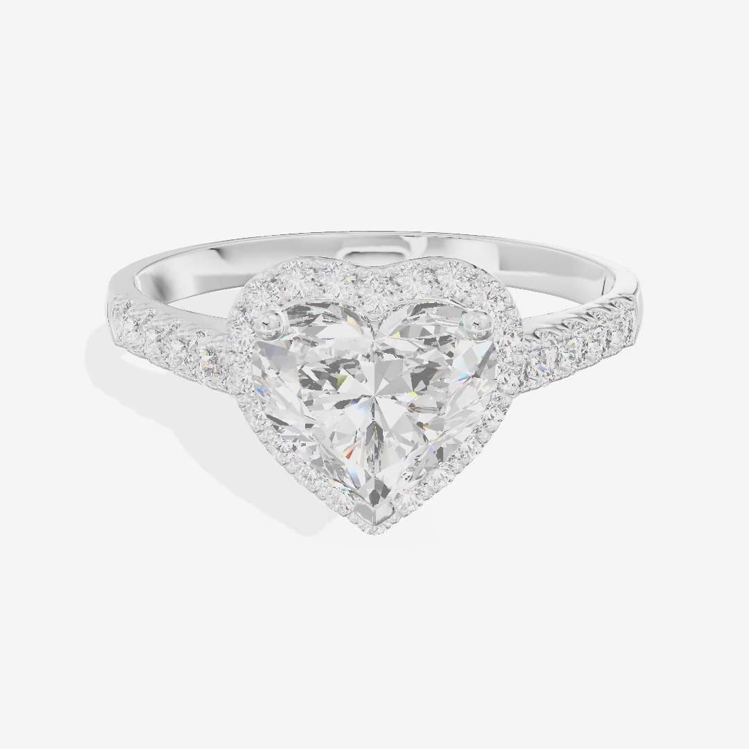 Halo Pavé Heart Engagement Ring (1.05 ct. tw.) in 18K White Gold