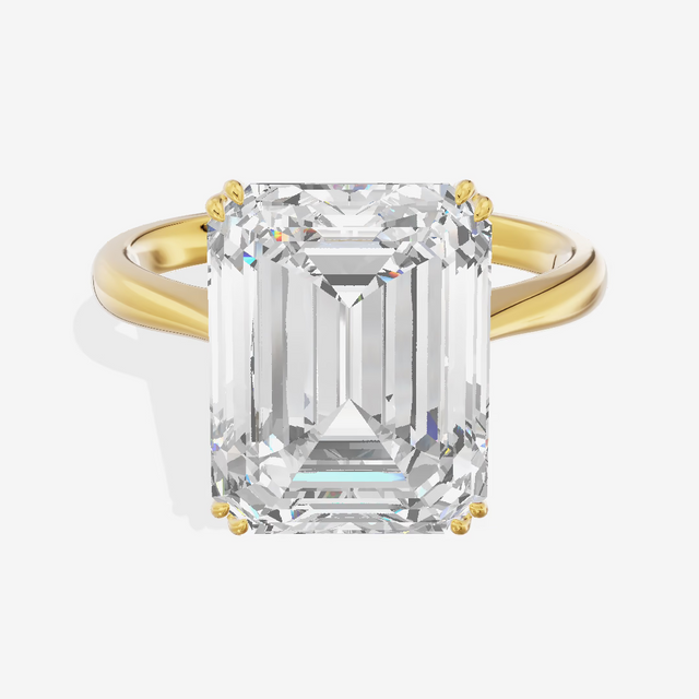 Solitaire Emerald Engagement Ring (5.01 ct.) in 18K Yellow Gold