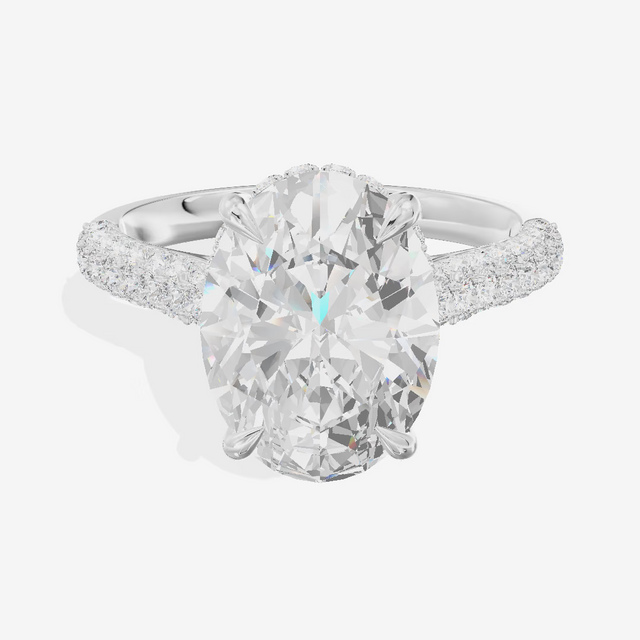 Hidden Halo Split Shank Oval Engagement Ring (2.01 ct. tw.) in Platinum