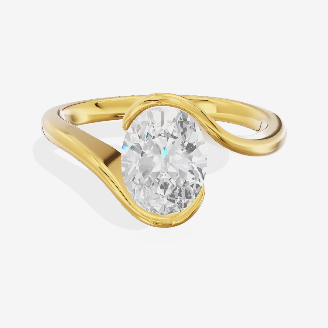 Bypass Oval Engagement Ring (1.56 ct.) in 14K Yellow Gold