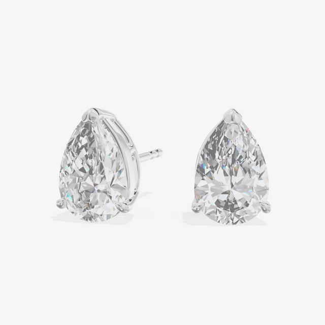 Pear Solitaire Stud Earrings (1 ct. tw.) in 18K White Gold
