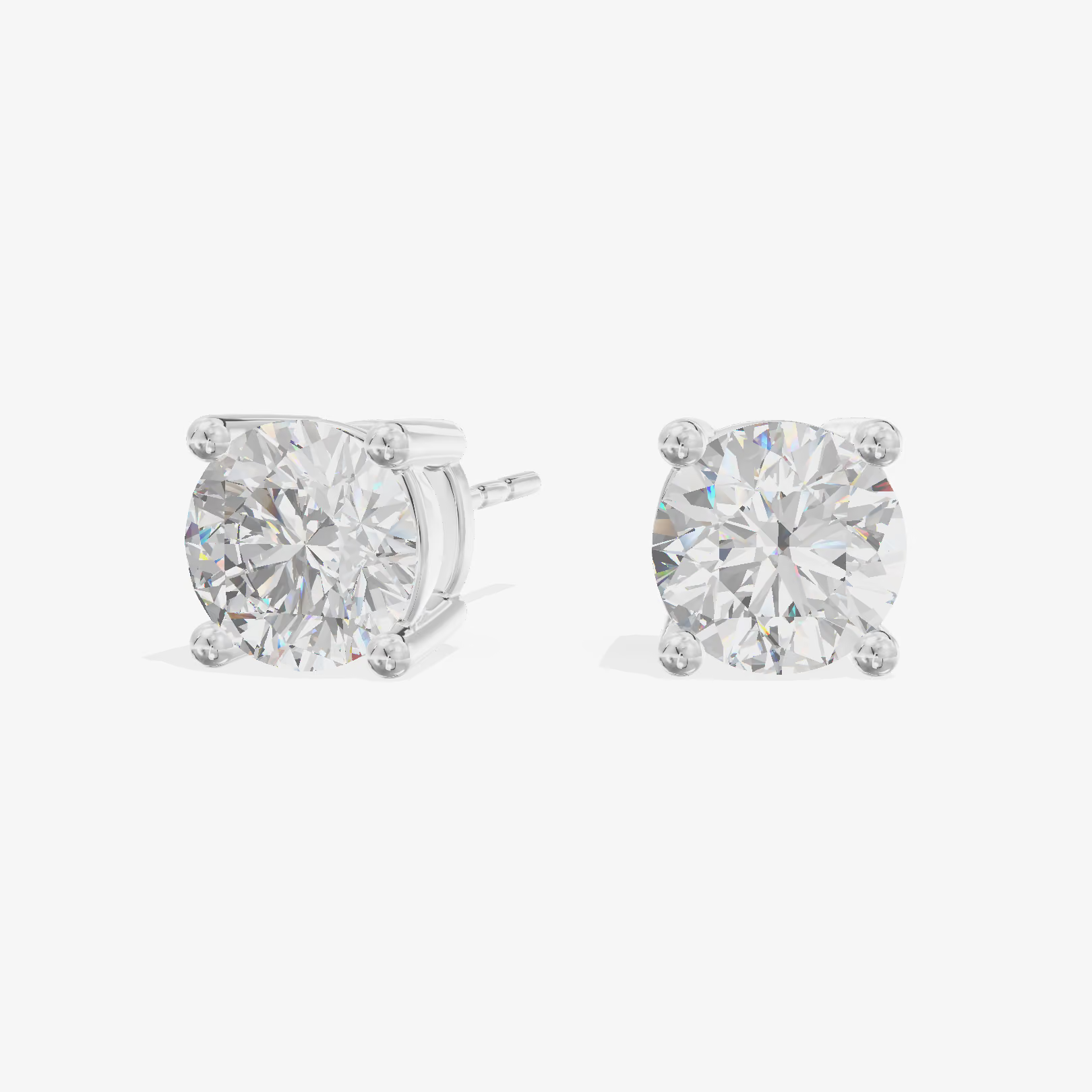Four-Prong Round Stud Earrings (2/3 ct. tw.) in 18K White Gold