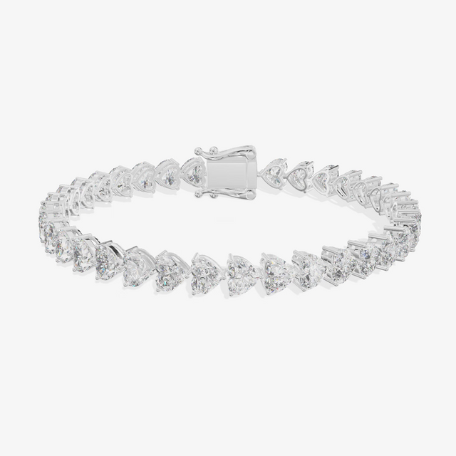 Heart Tennis Bracelet (7.66 ct. tw.) in 18K White Gold
