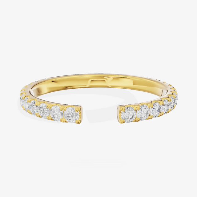 Pavé Open Cuff Diamond Band (1/2 ct. tw.) in 18K Yellow Gold