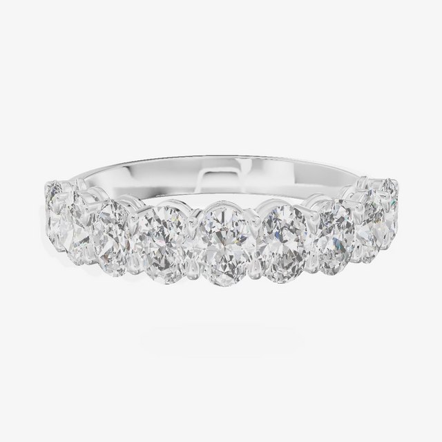Shared Prong Half Eternity Oval Diamond Band (1.91 ct. tw.) in 18K White Gold