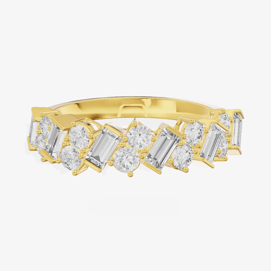 Art Deco Stepped Baguette Diamond Band (1.15 ct. tw.) in 18K Yellow Gold