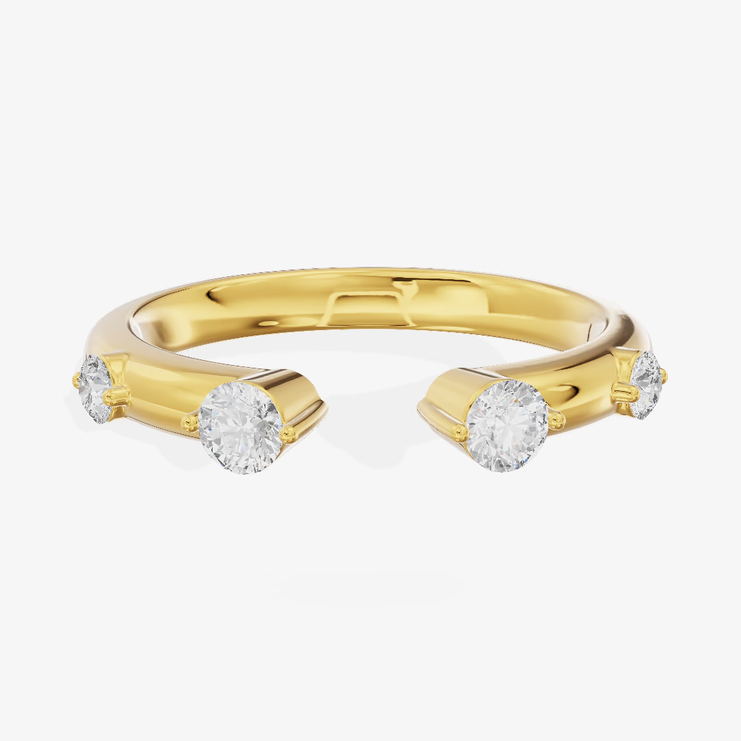 Minimal Open Cuff Diamond Band (1/4 ct. tw.) in 18K Yellow Gold