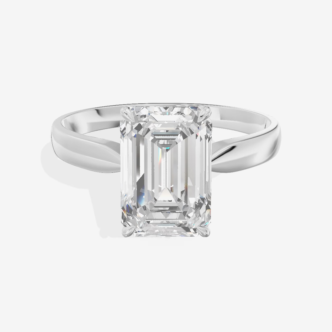 Solitaire Emerald Engagement Ring (2.07 ct.) in 18K White Gold