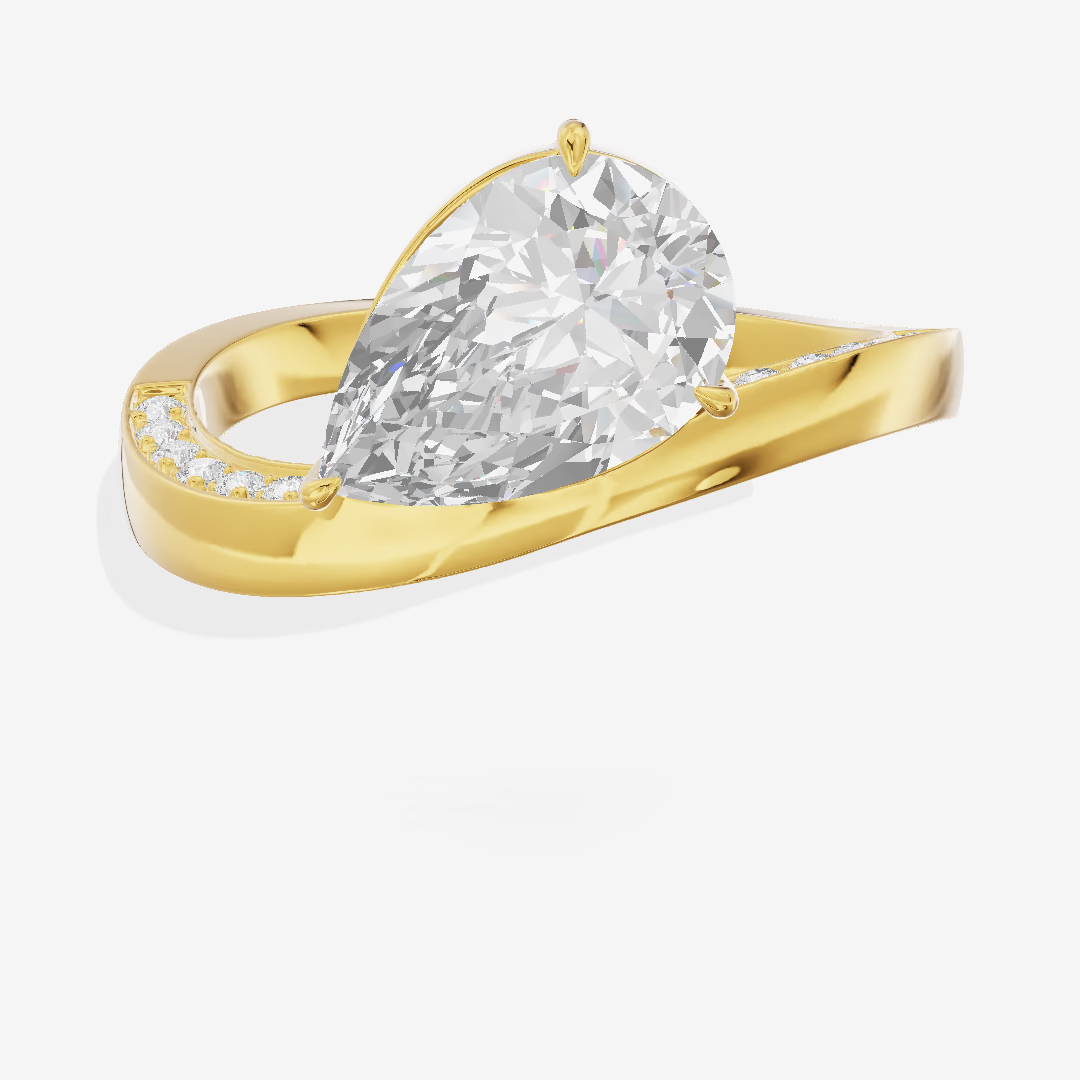 East-West Pear Bypass Pavé Engagement Ring (2.1 ct. tw.) in 14K Yellow Gold