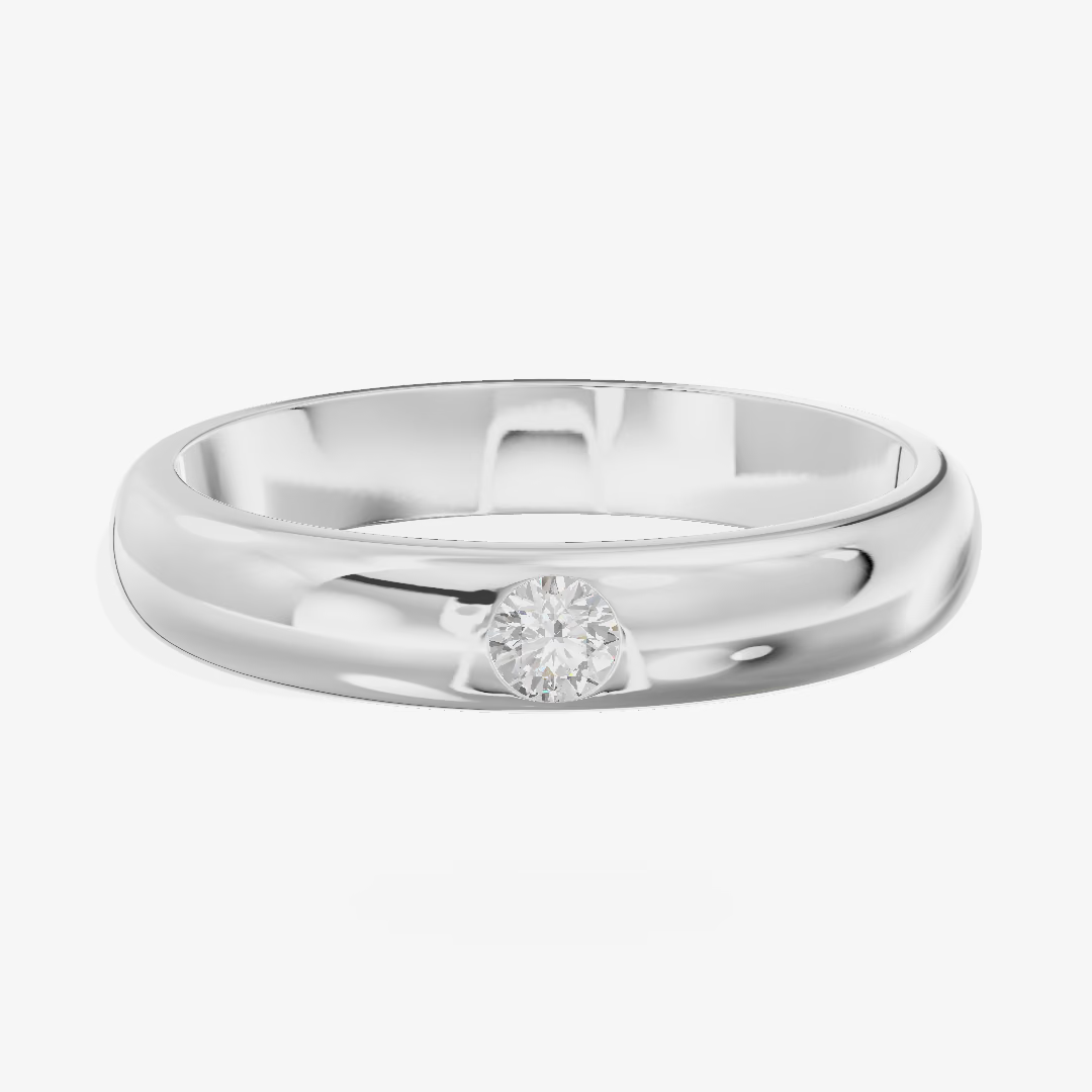 Classic Domed Wedding Band (1/10 ct.) in Platinum