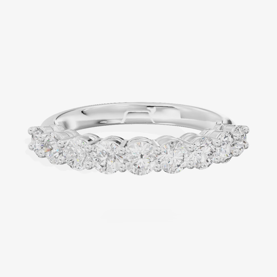Shared Prong Half Eternity Round Diamond Band (7/8 ct. tw.) in 18K White Gold